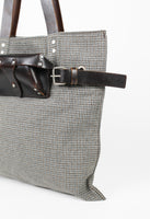 MIU MIU BELTED LEATHER SUNGLASSES CASE TOTE BAG