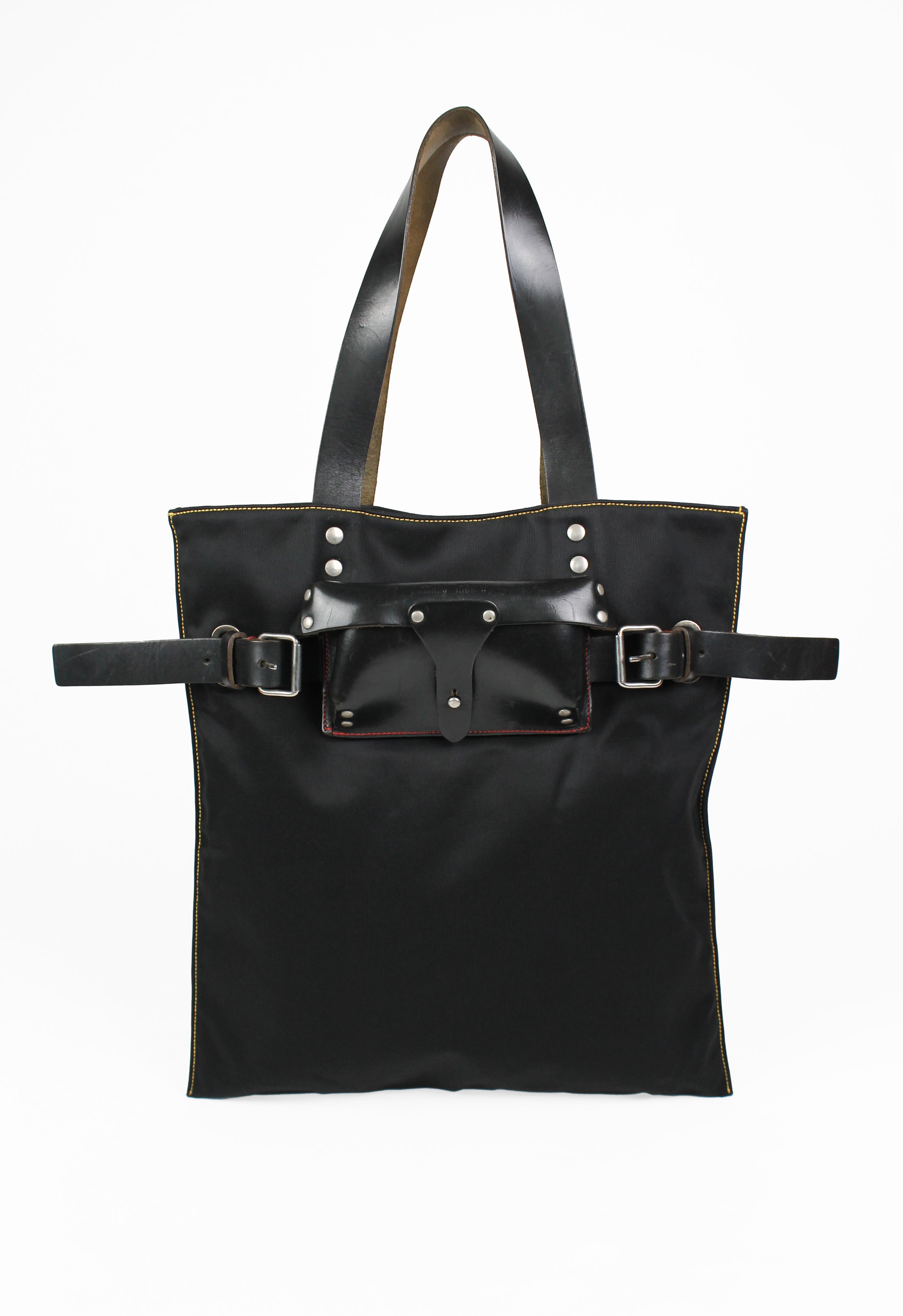 MIU MIU BELTED LEATHER SUNGLASSES CASE TOTE BAG