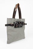 MIU MIU BELTED LEATHER SUNGLASSES CASE TOTE BAG