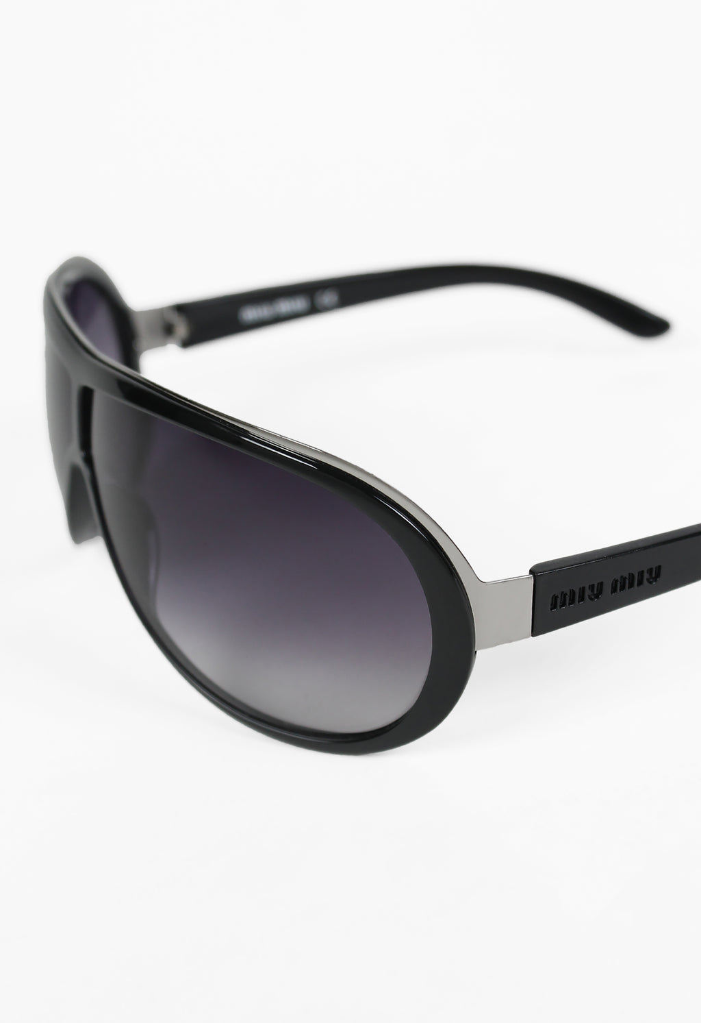 MIU MIU BLACK SHIELD SUNGLASSES