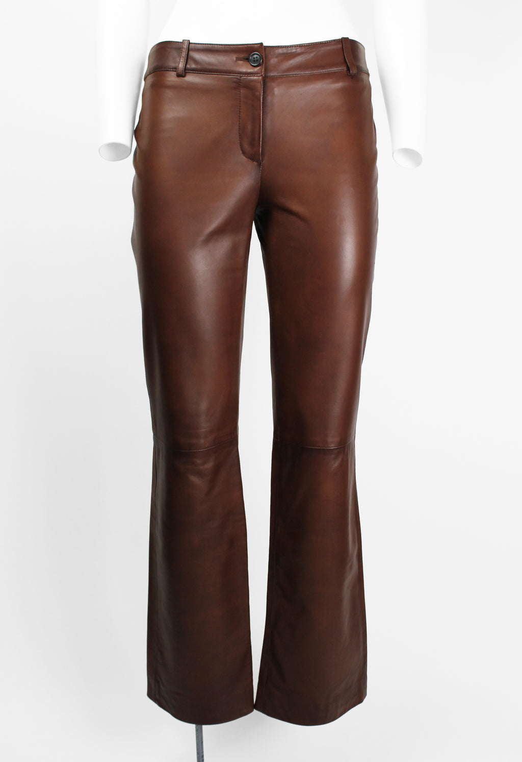 MIU MIU FW 2005 BROWN LEATHER TROUSERS