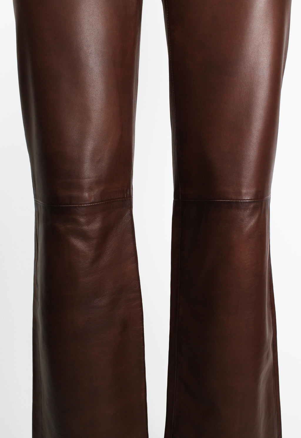 MIU MIU FW 2005 BROWN LEATHER TROUSERS