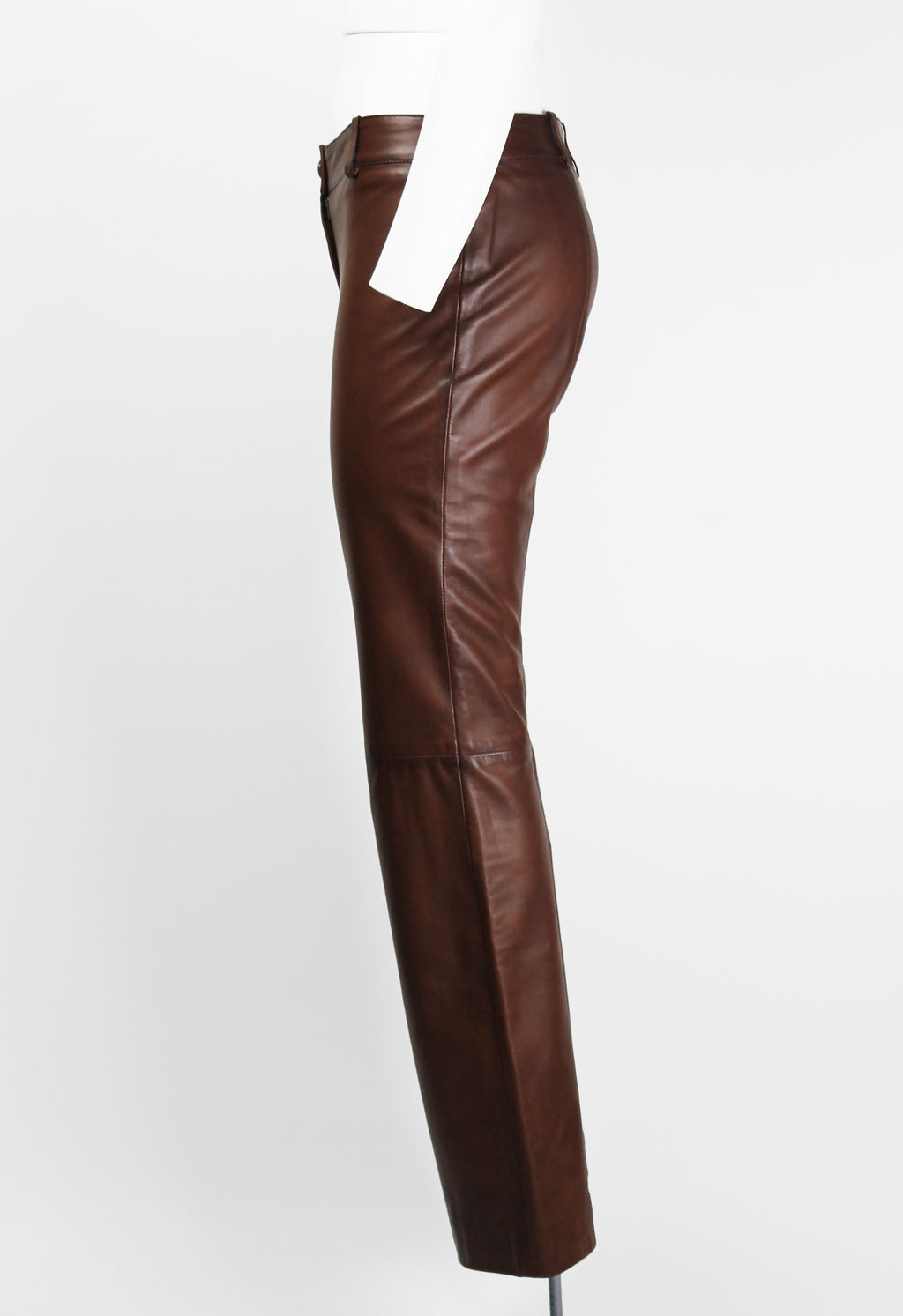 MIU MIU FW 2005 BROWN LEATHER TROUSERS