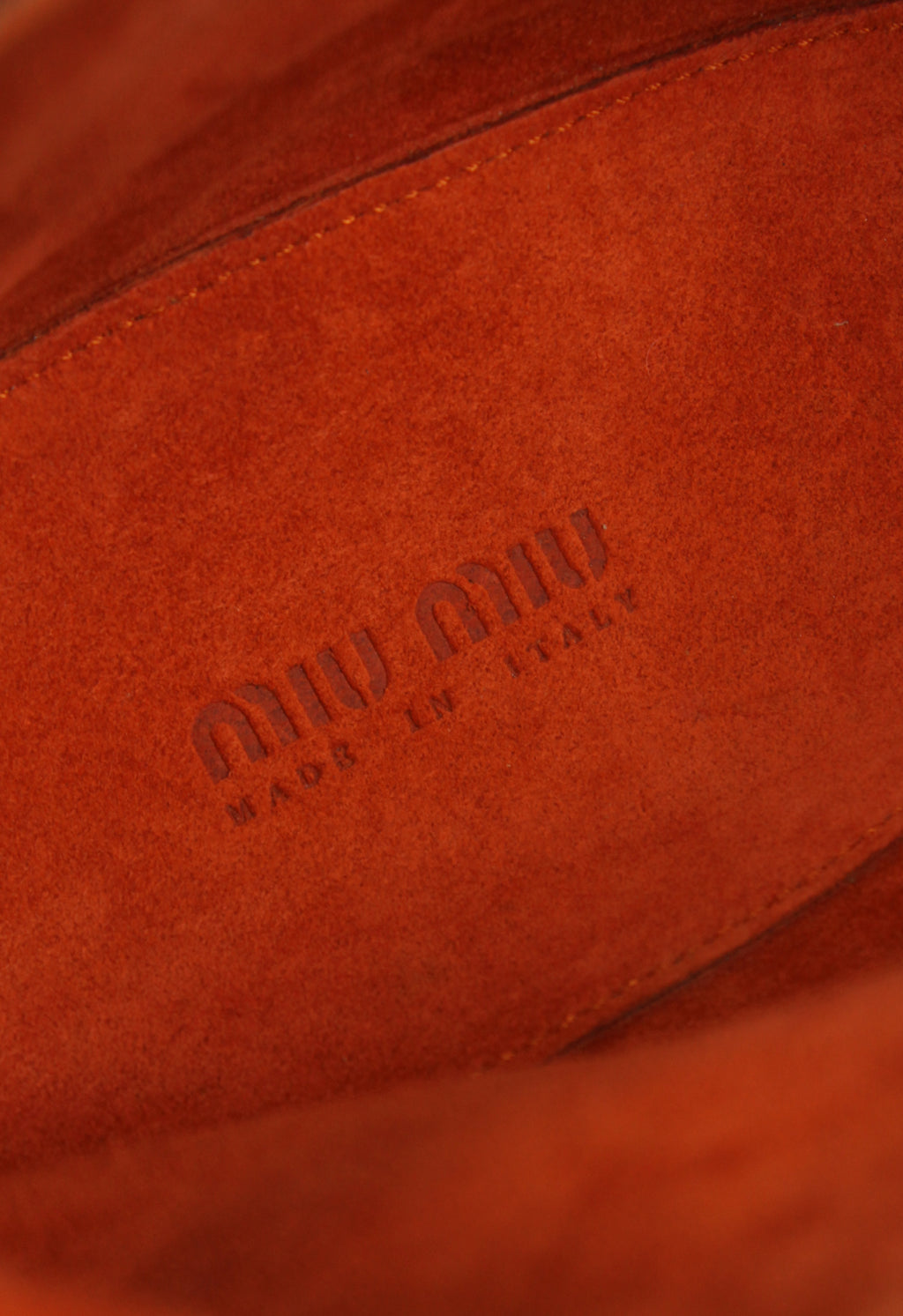 MIU MIU BROWN & ORANGE LEATHER KNOT BAG