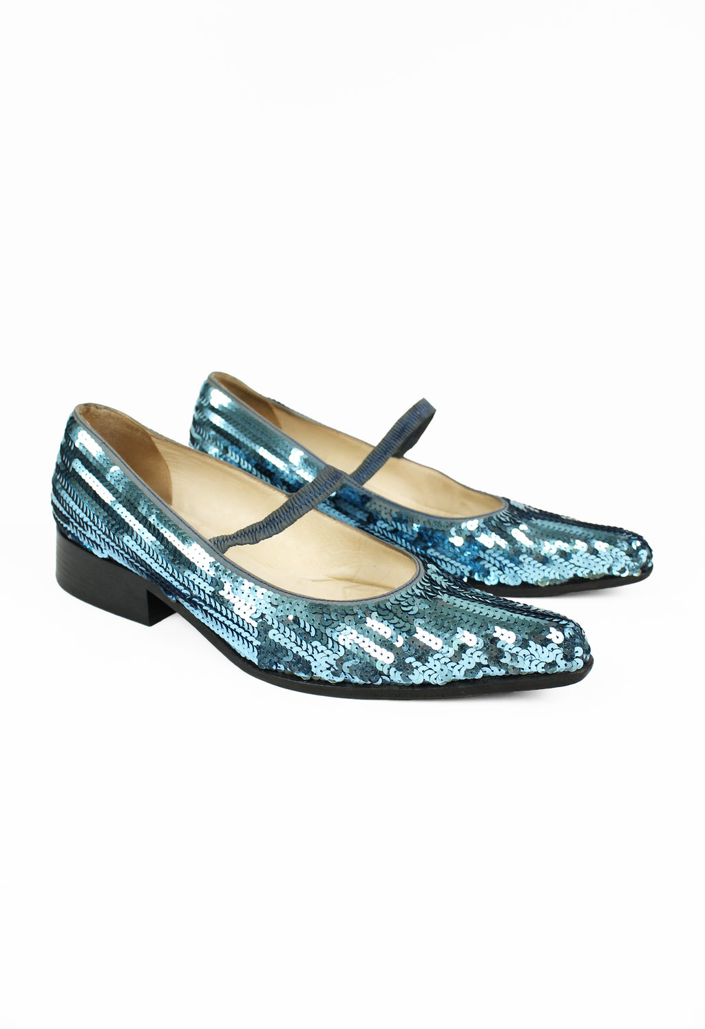 MIU MIU FW 1997 BLUE SEQUIN SHOES