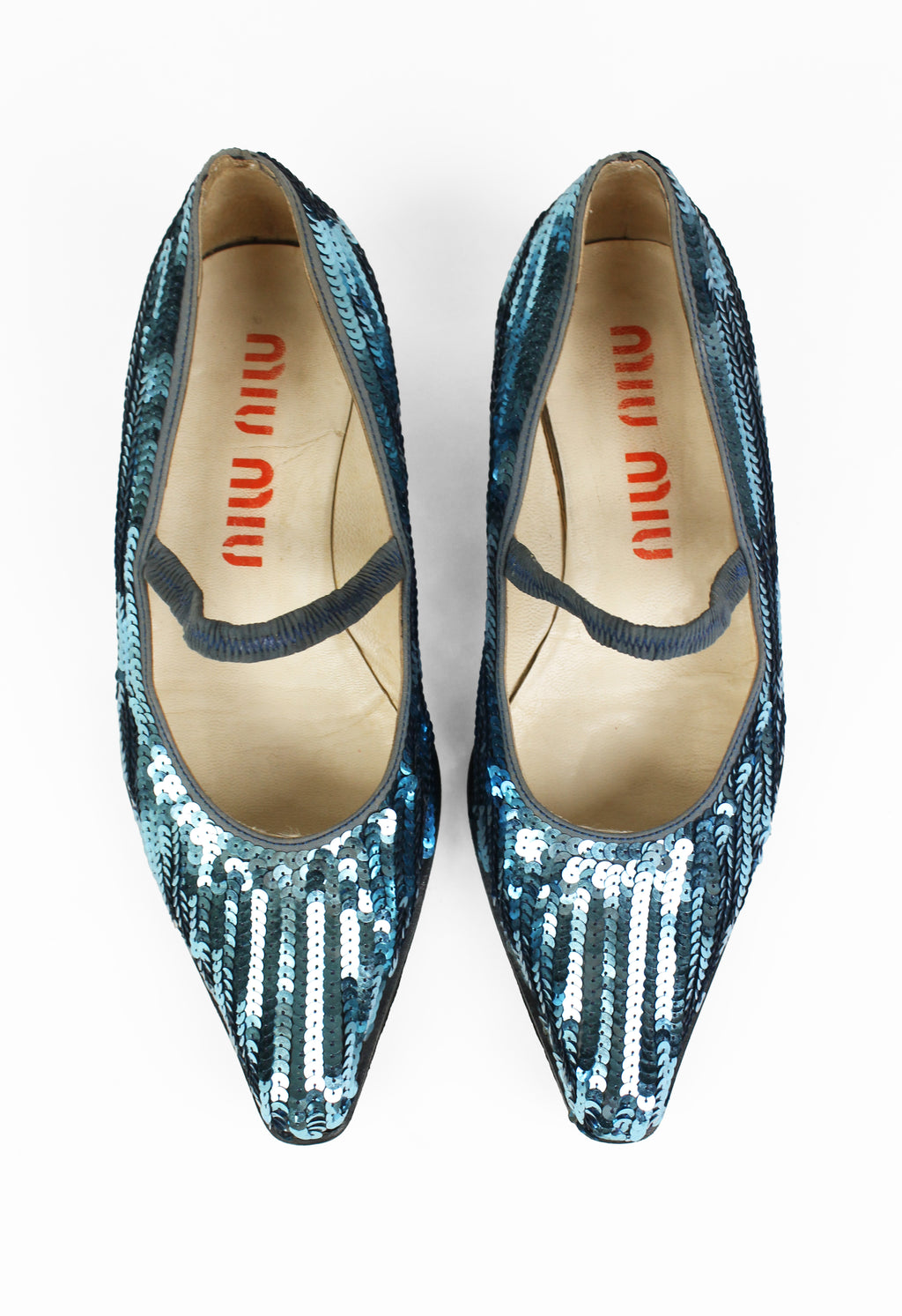 MIU MIU FW 1997 BLUE SEQUIN SHOES