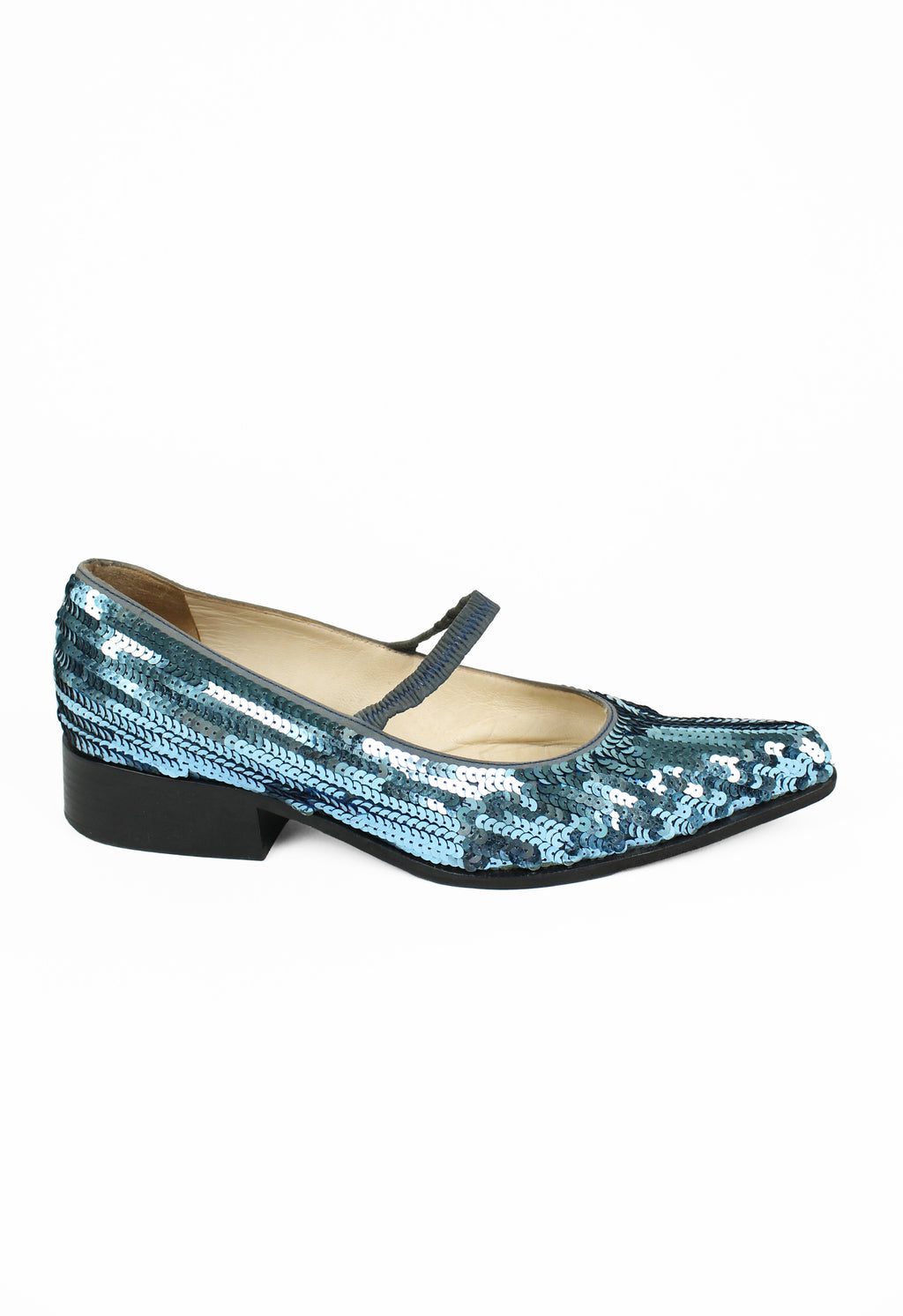 MIU MIU FW 1997 BLUE SEQUIN SHOES