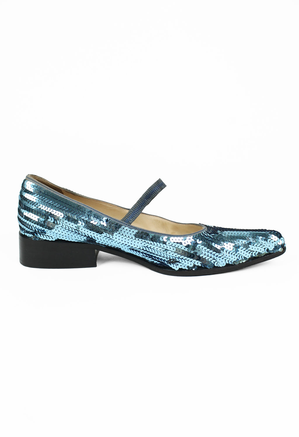 MIU MIU FW 1997 BLUE SEQUIN SHOES