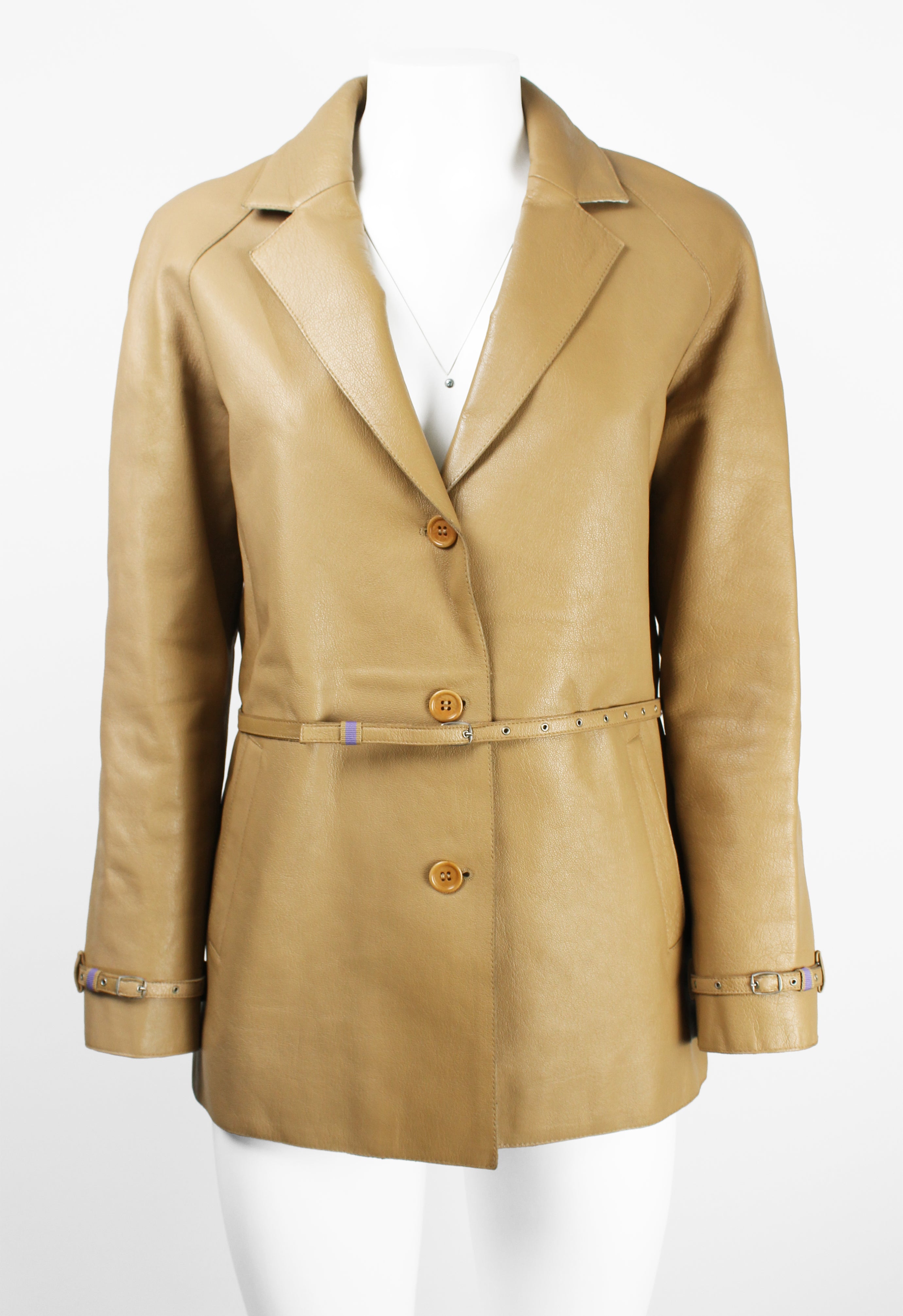 MIU MIU FW 1999 BELTED LEATHER JACKET