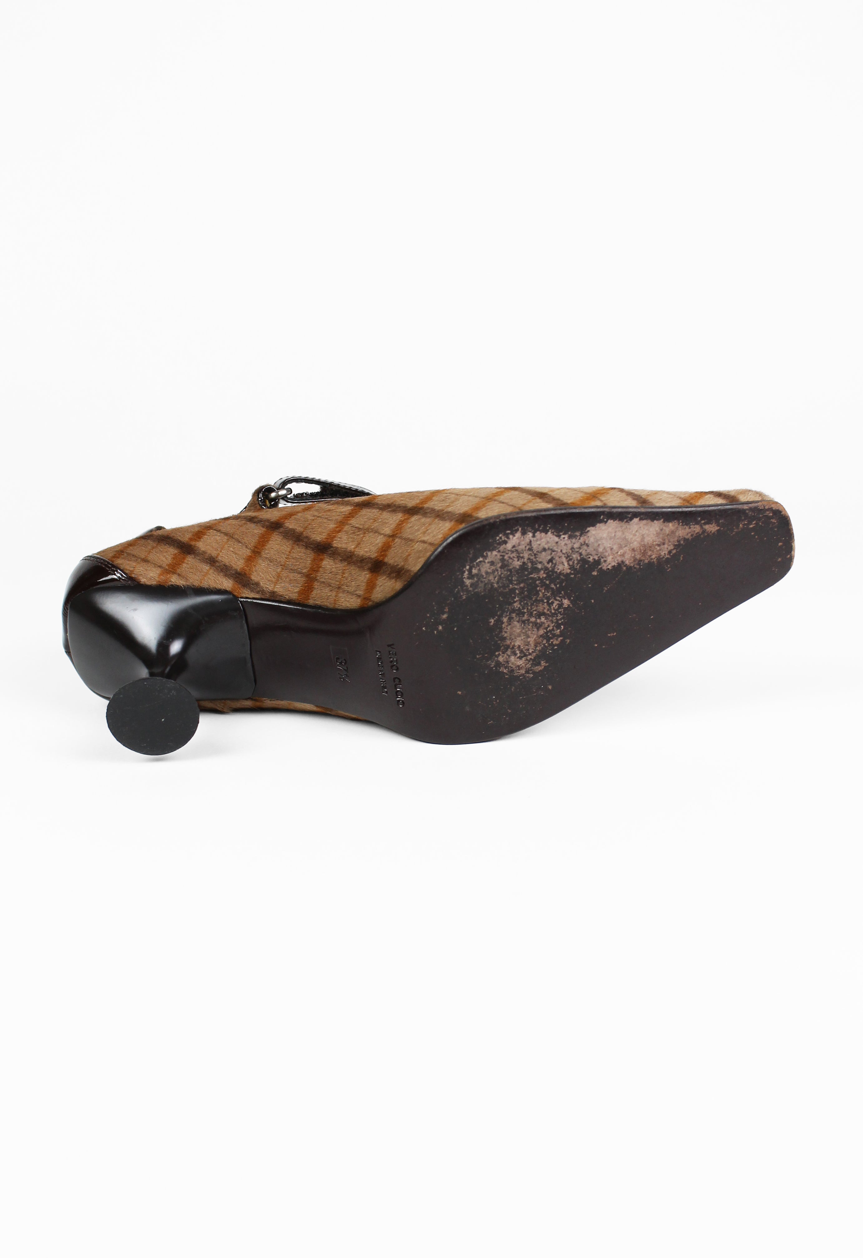 MIU MIU FW 1999 CALF HAIR CHECK HEELS