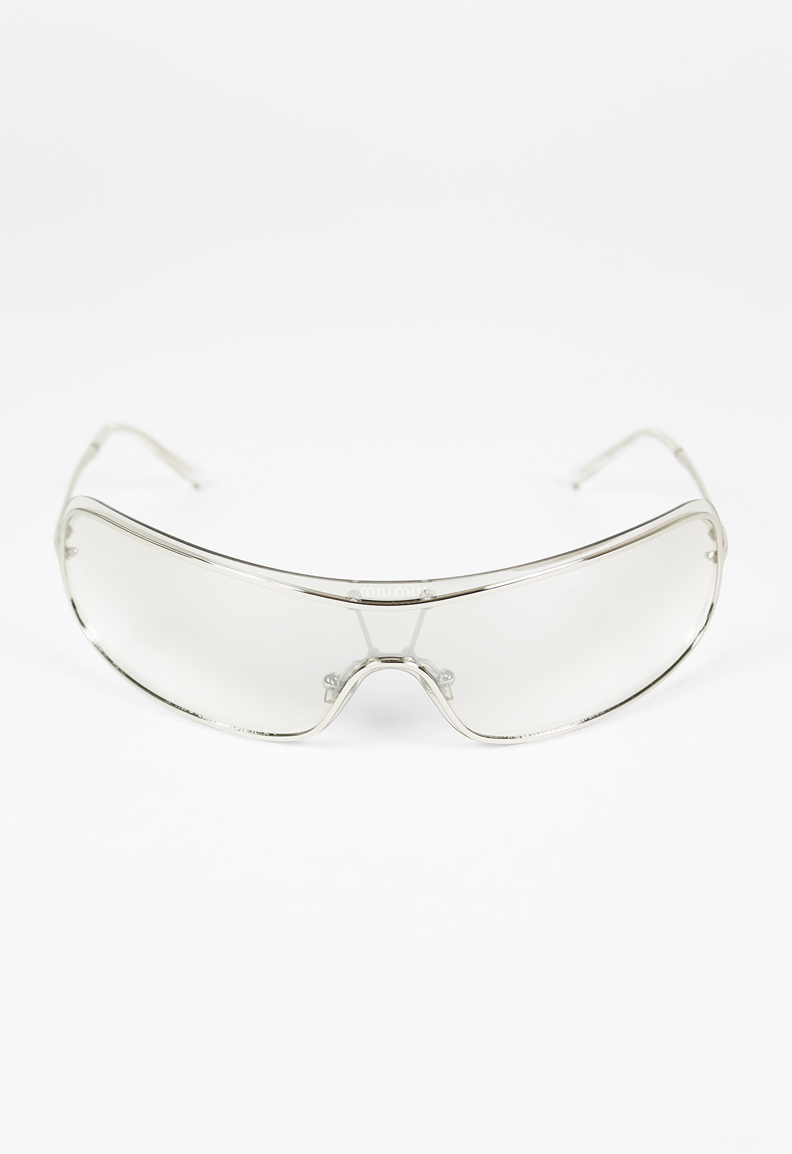 MIU MIU FW 2002 CLEAR LAYERED SHIELD SUNGLASSES