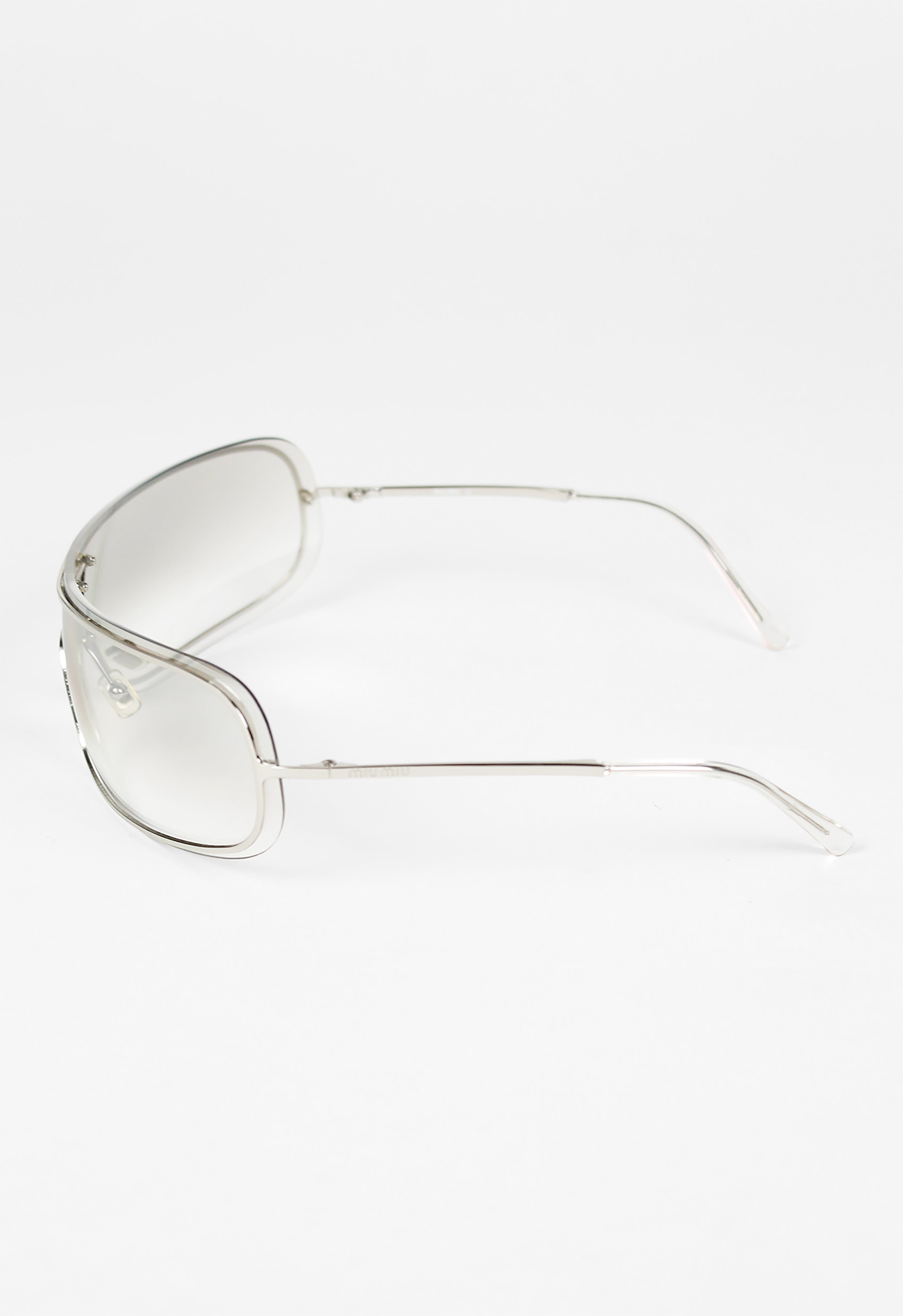 MIU MIU FW 2002 CLEAR LAYERED SHIELD SUNGLASSES