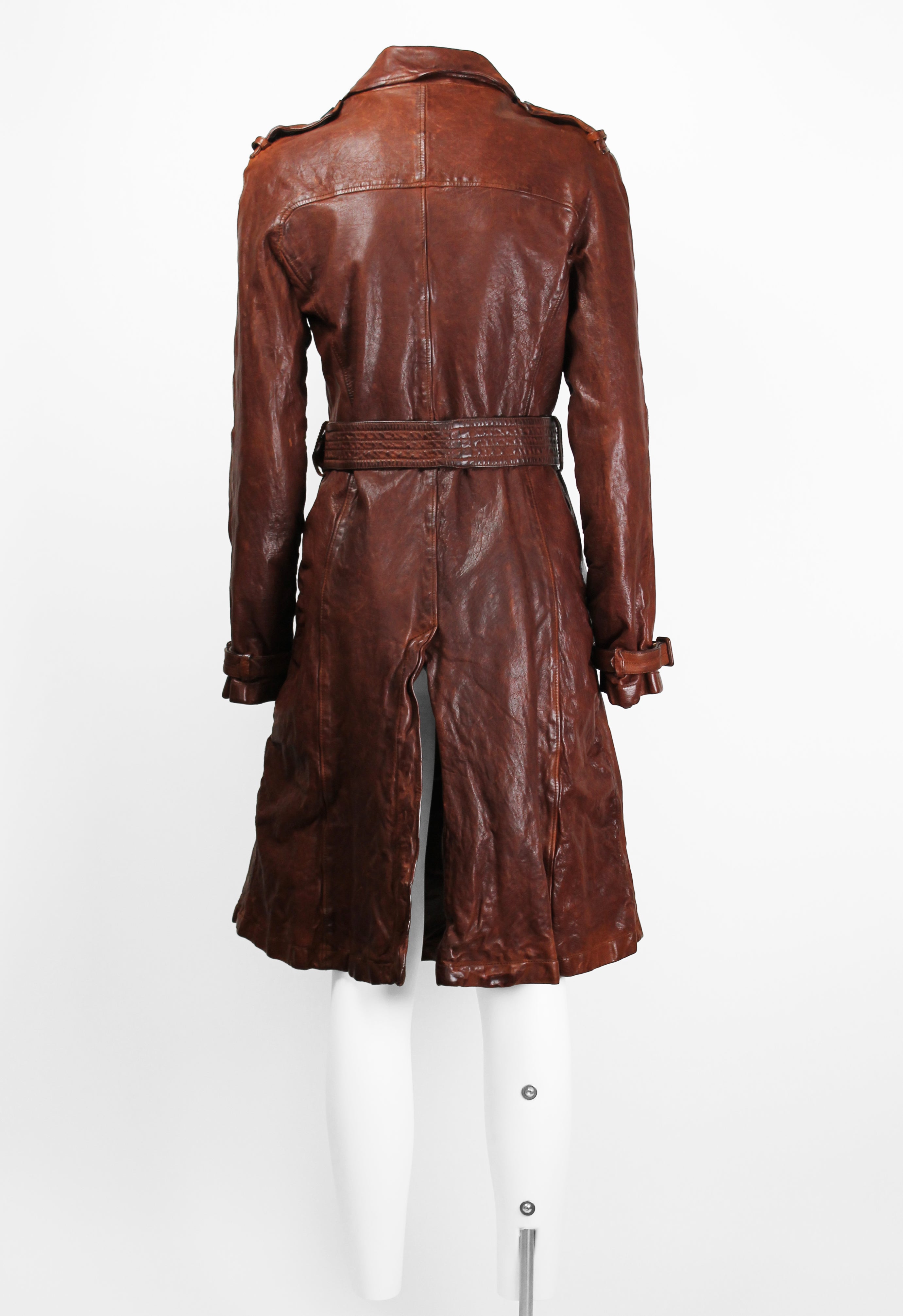 MIU MIU FW 2004 WRINKLED LEATHER COAT