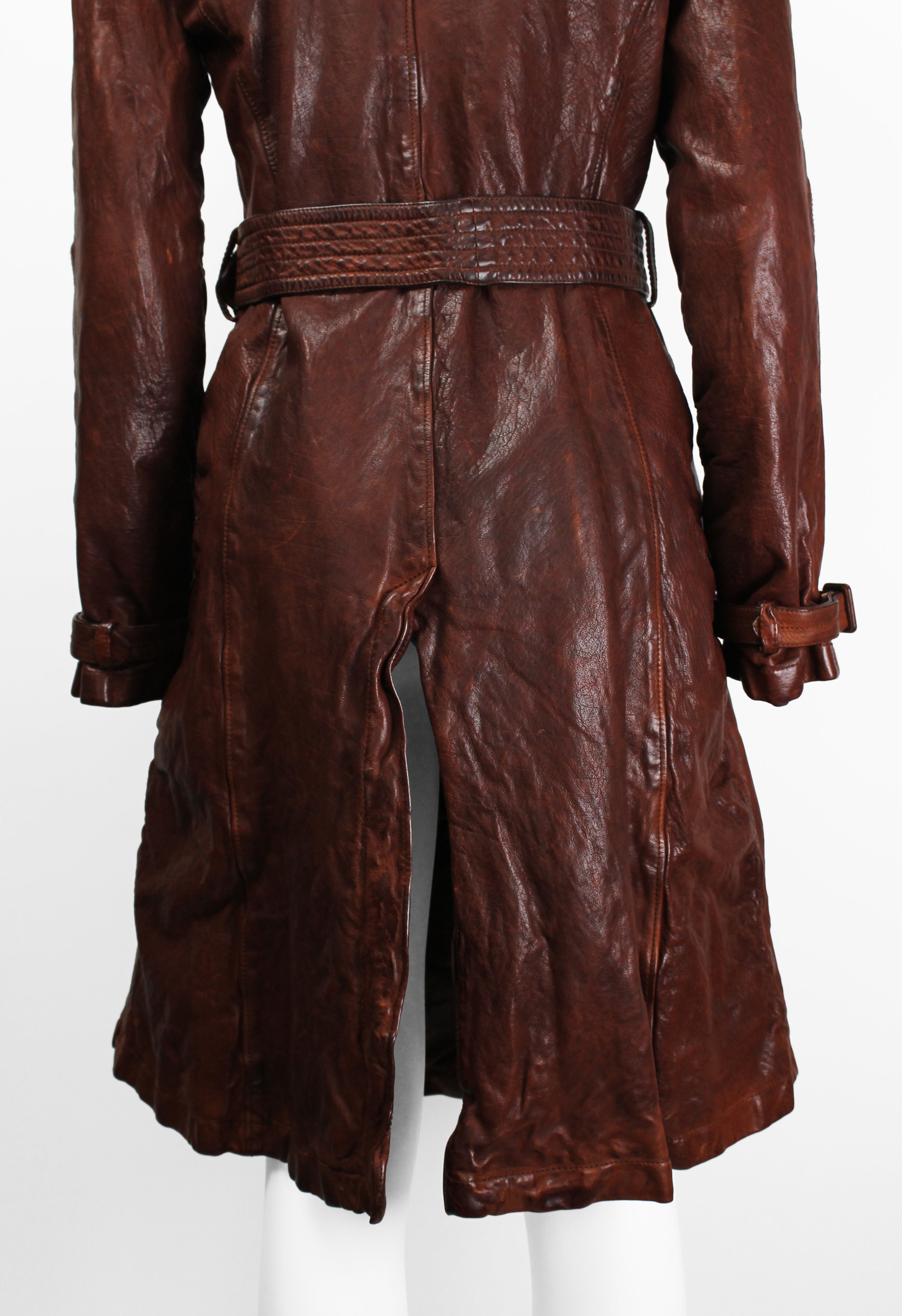 MIU MIU FW 2004 WRINKLED LEATHER COAT