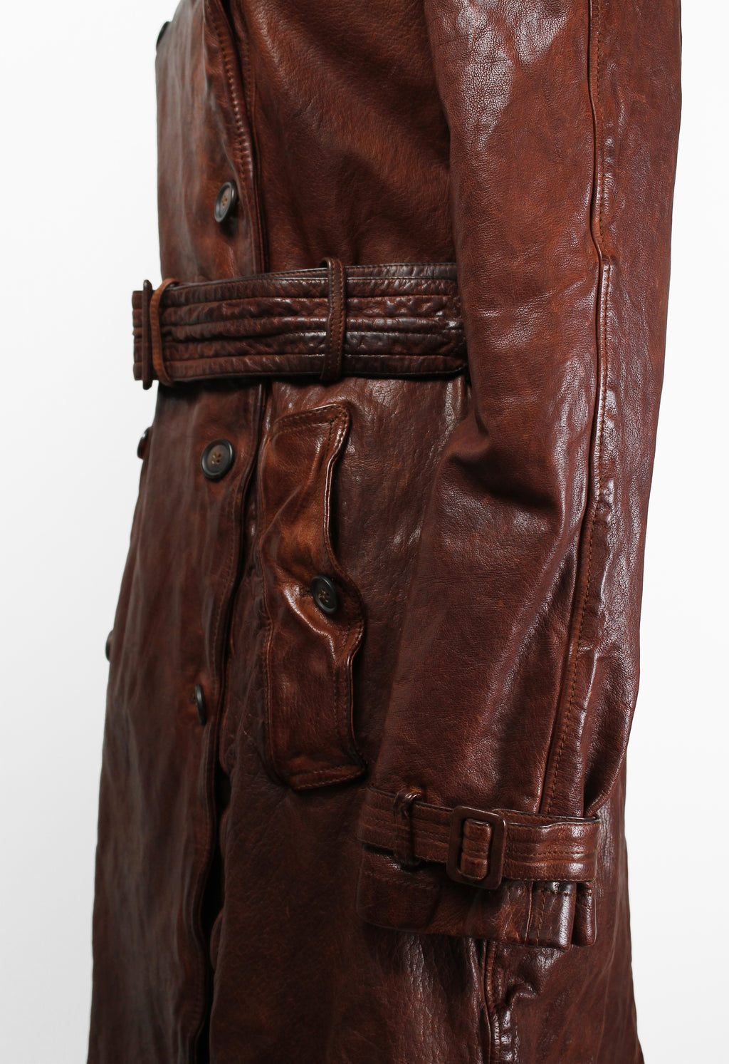 MIU MIU FW 2004 WRINKLED LEATHER COAT