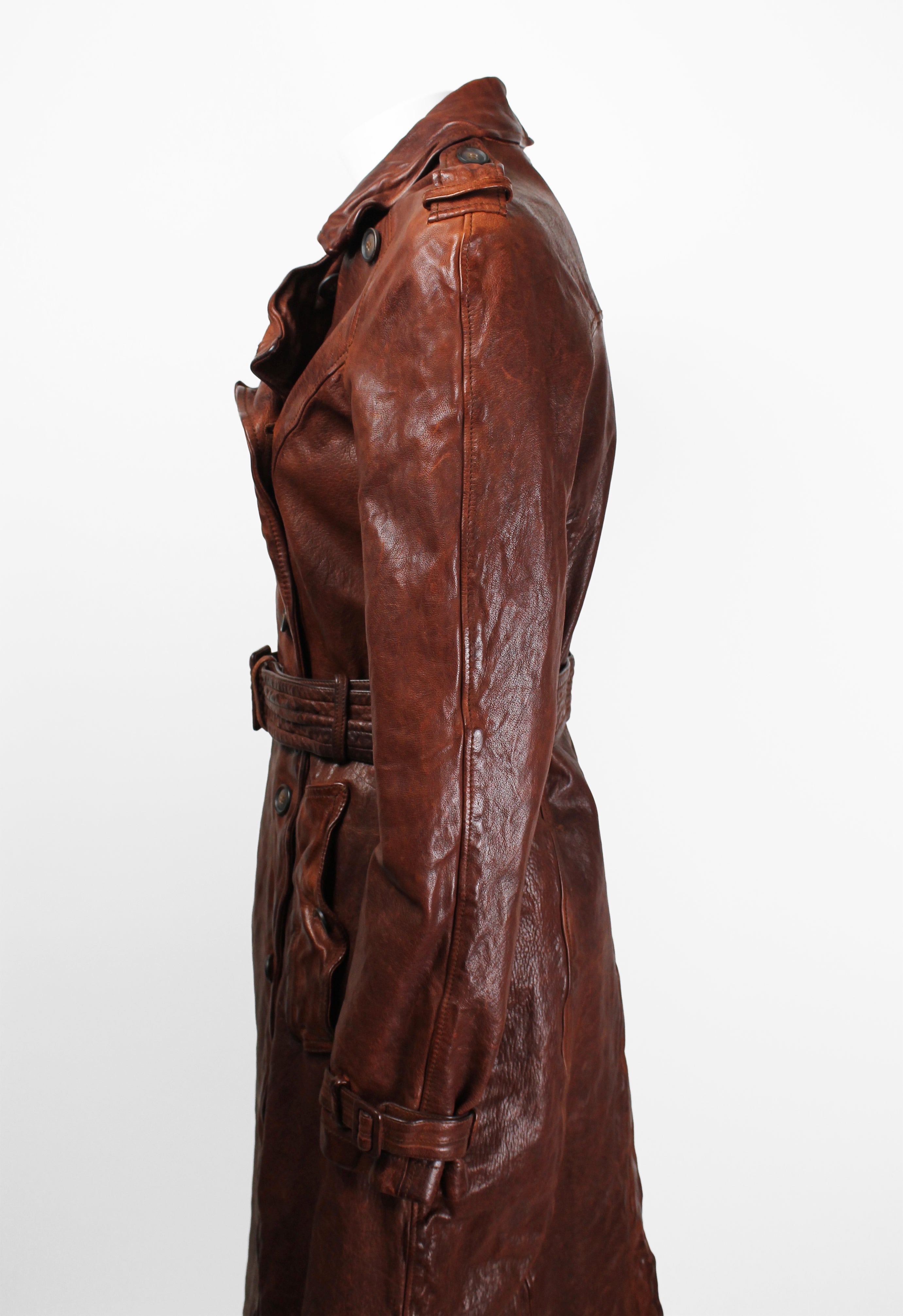 MIU MIU FW 2004 WRINKLED LEATHER COAT