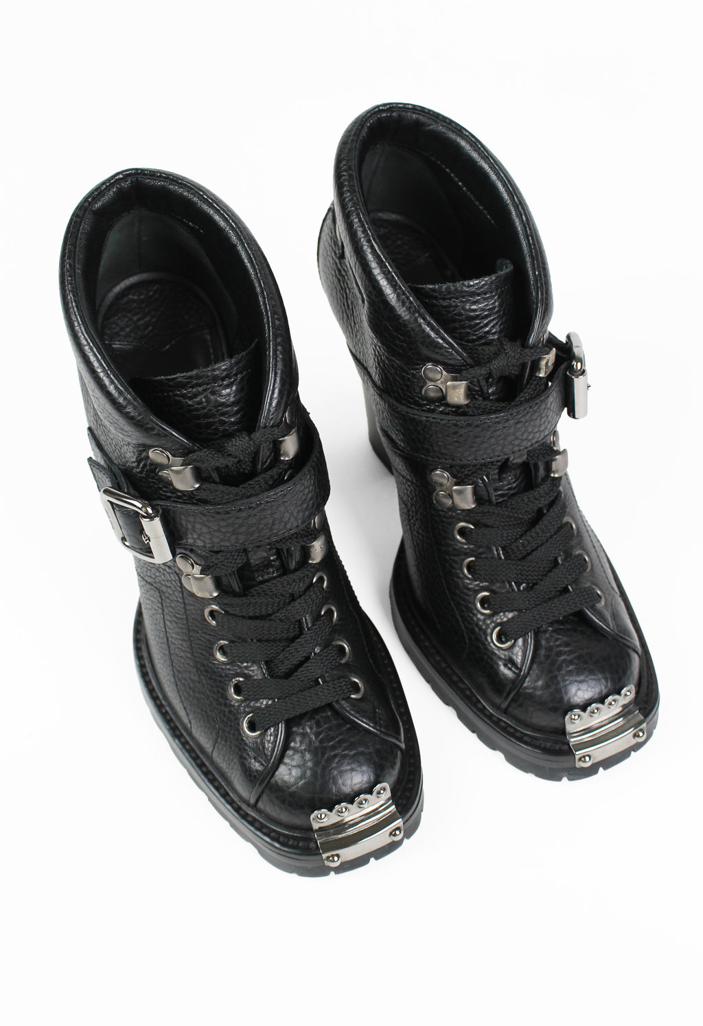 MIU MIU FW 2006 METAL TOE CAP HEELED BOOTS