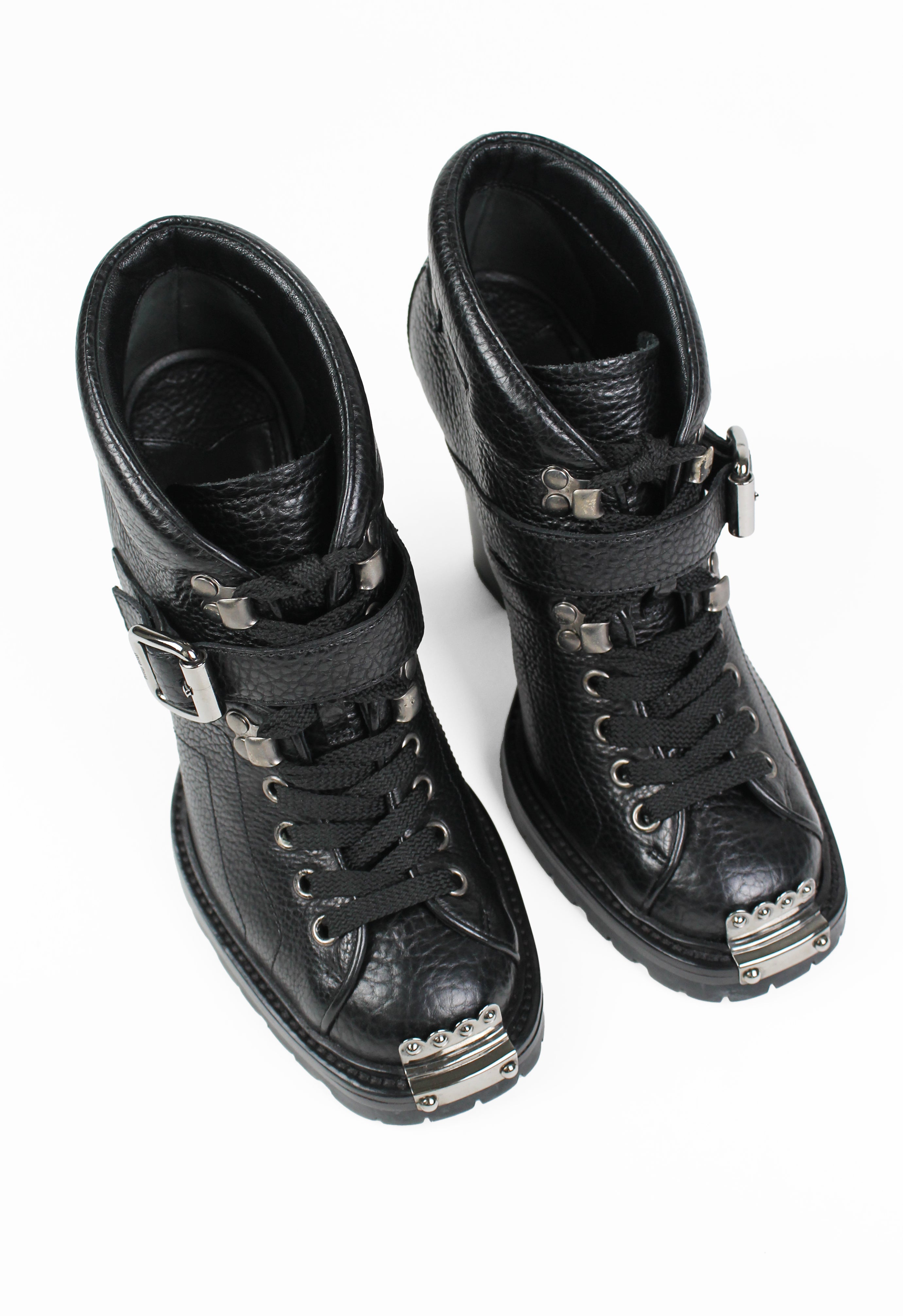 MIU MIU FW 2006 METAL TOE CAP HEELED BOOTS