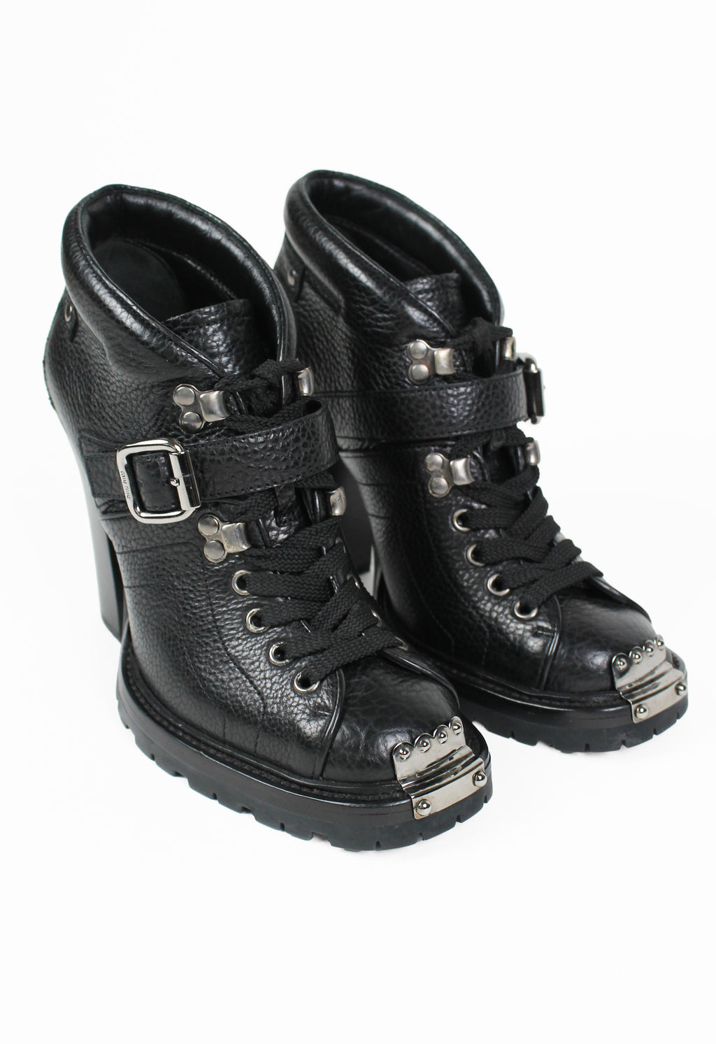 MIU MIU FW 2006 METAL TOE CAP HEELED BOOTS