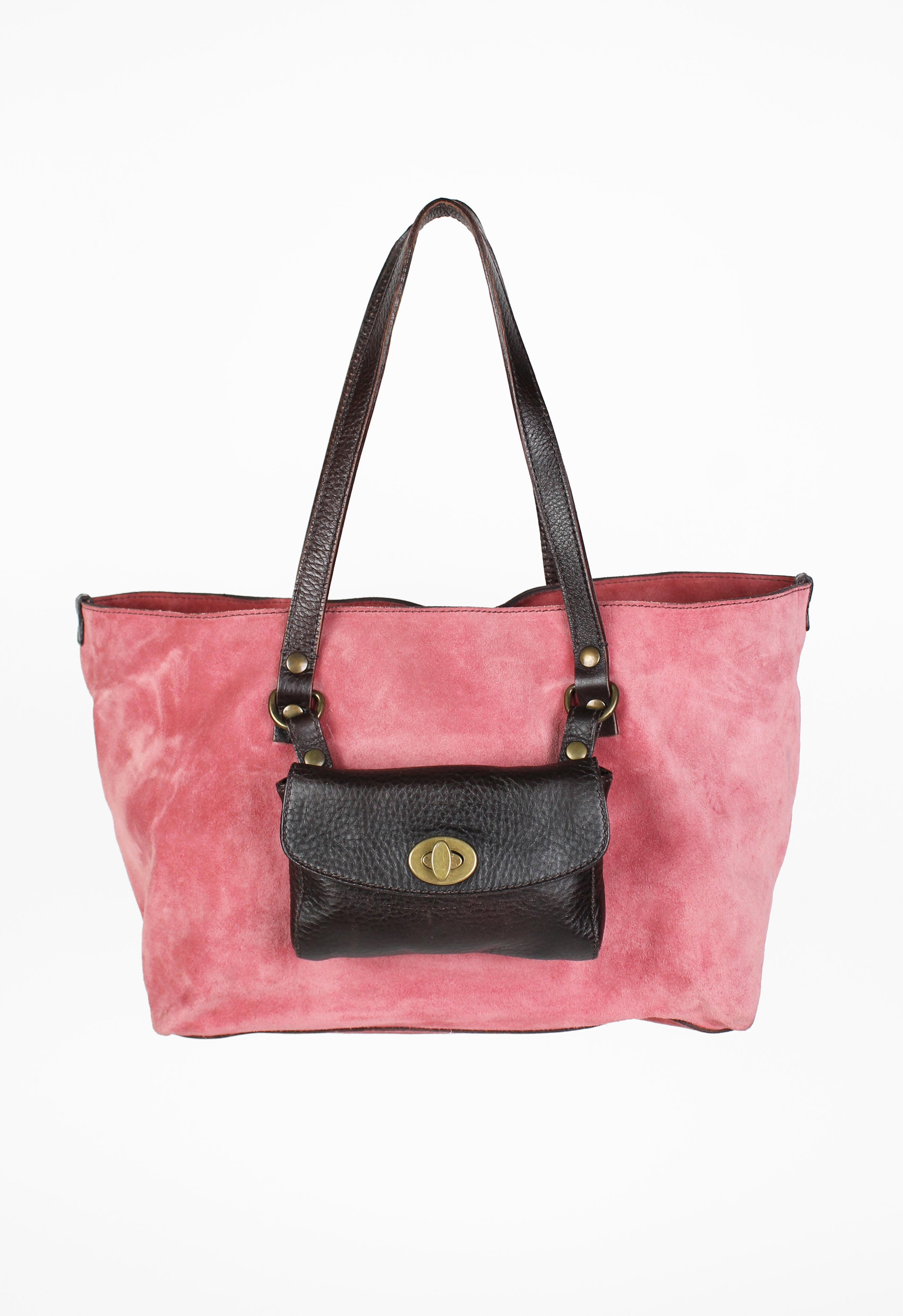 MIU MIU PINK SUEDE POUCH SHOULDER BAG