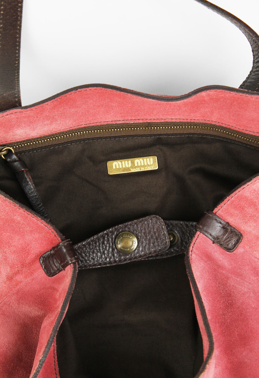 MIU MIU PINK SUEDE POUCH SHOULDER BAG