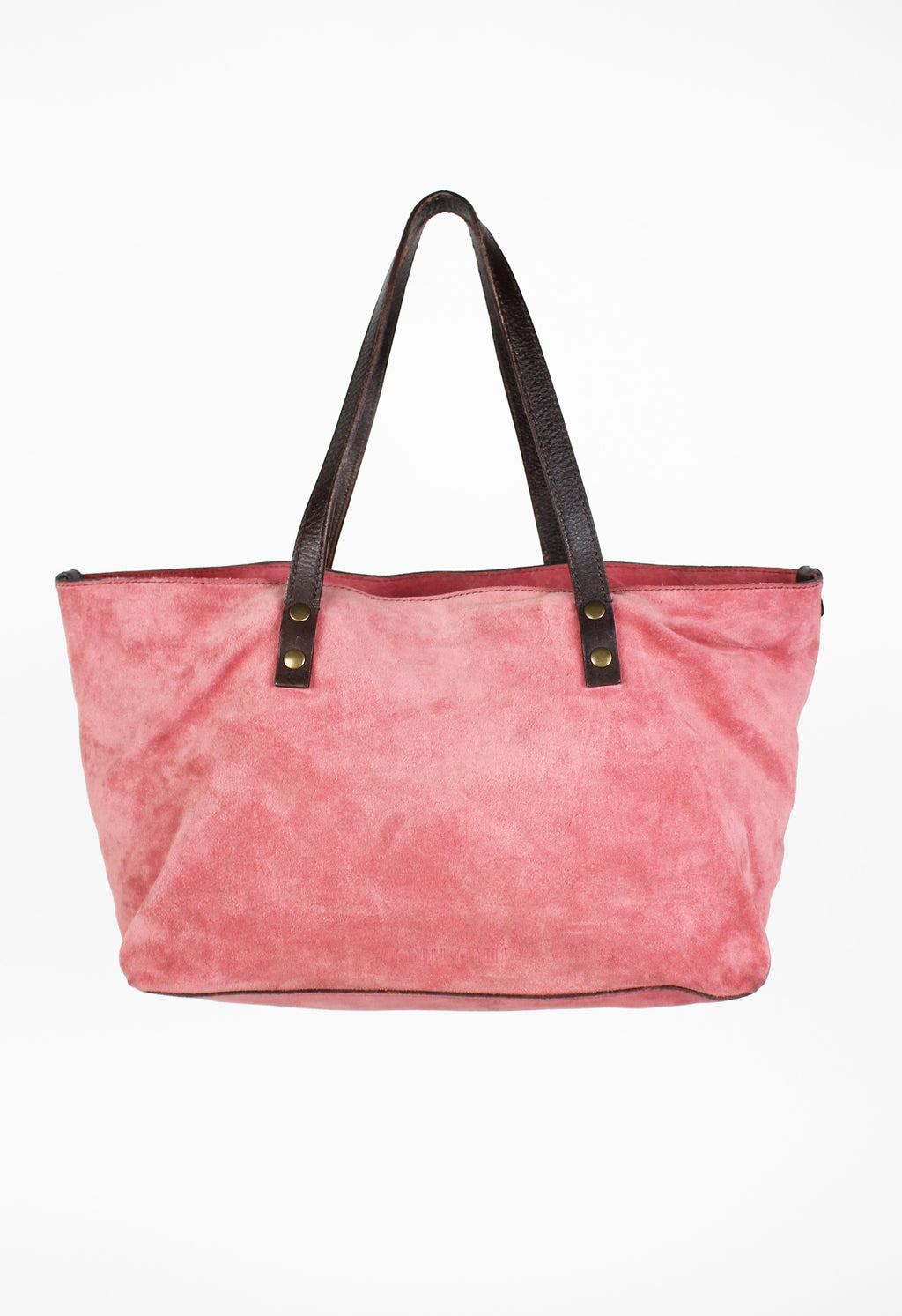 MIU MIU PINK SUEDE POUCH SHOULDER BAG