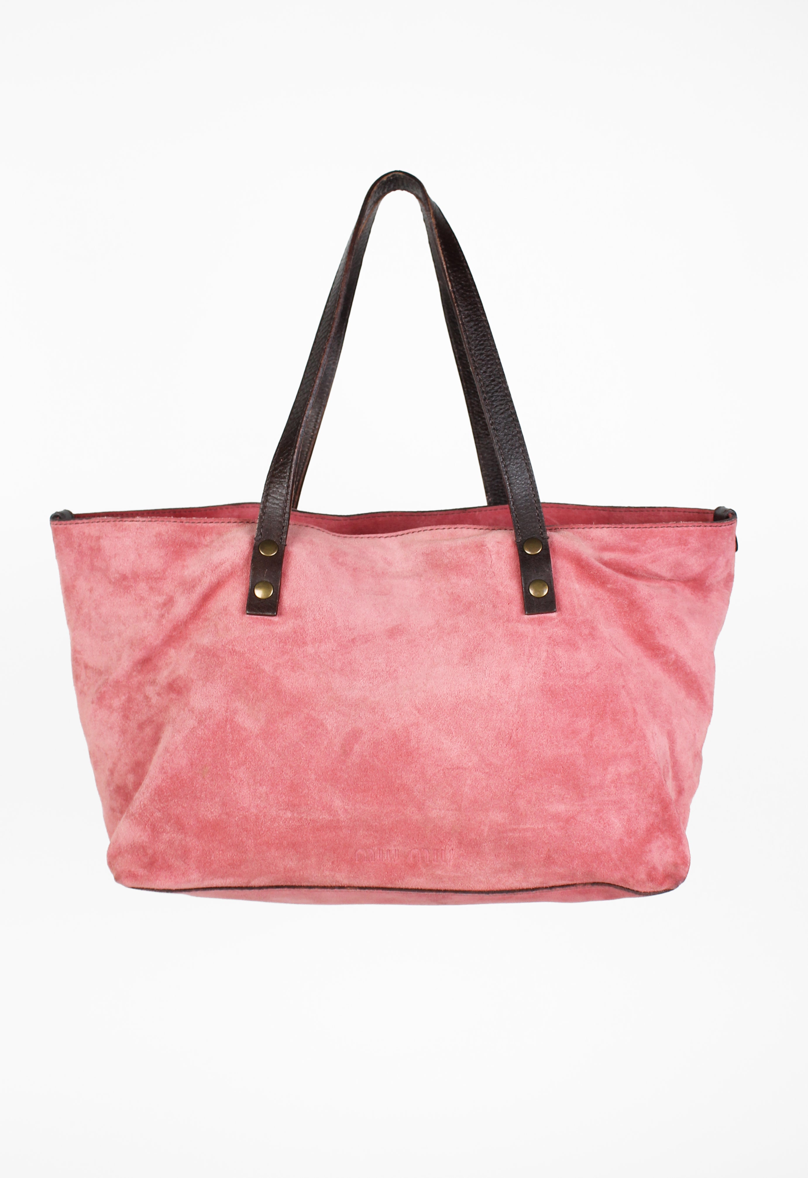 MIU MIU PINK SUEDE POUCH SHOULDER BAG