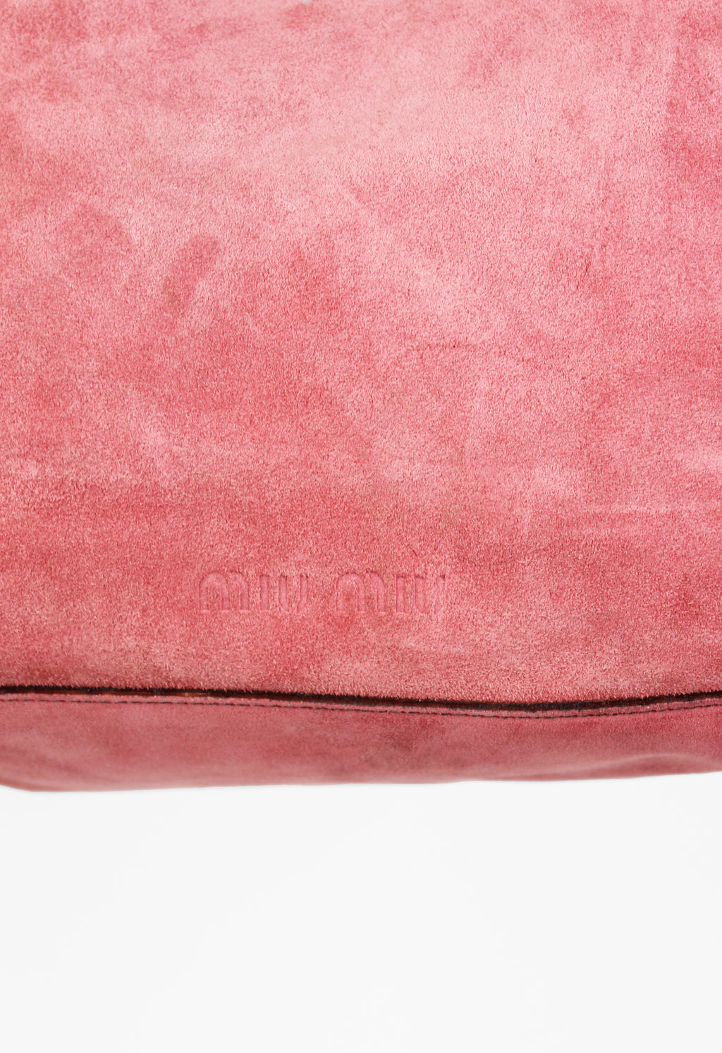 MIU MIU PINK SUEDE POUCH SHOULDER BAG