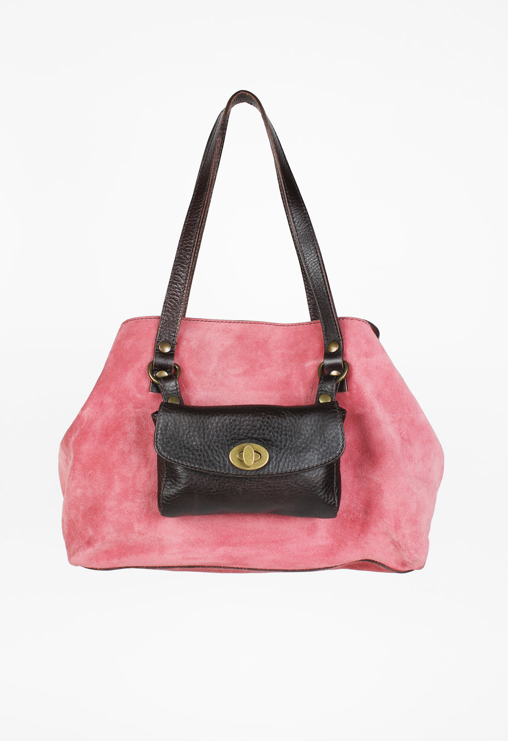 MIU MIU PINK SUEDE POUCH SHOULDER BAG