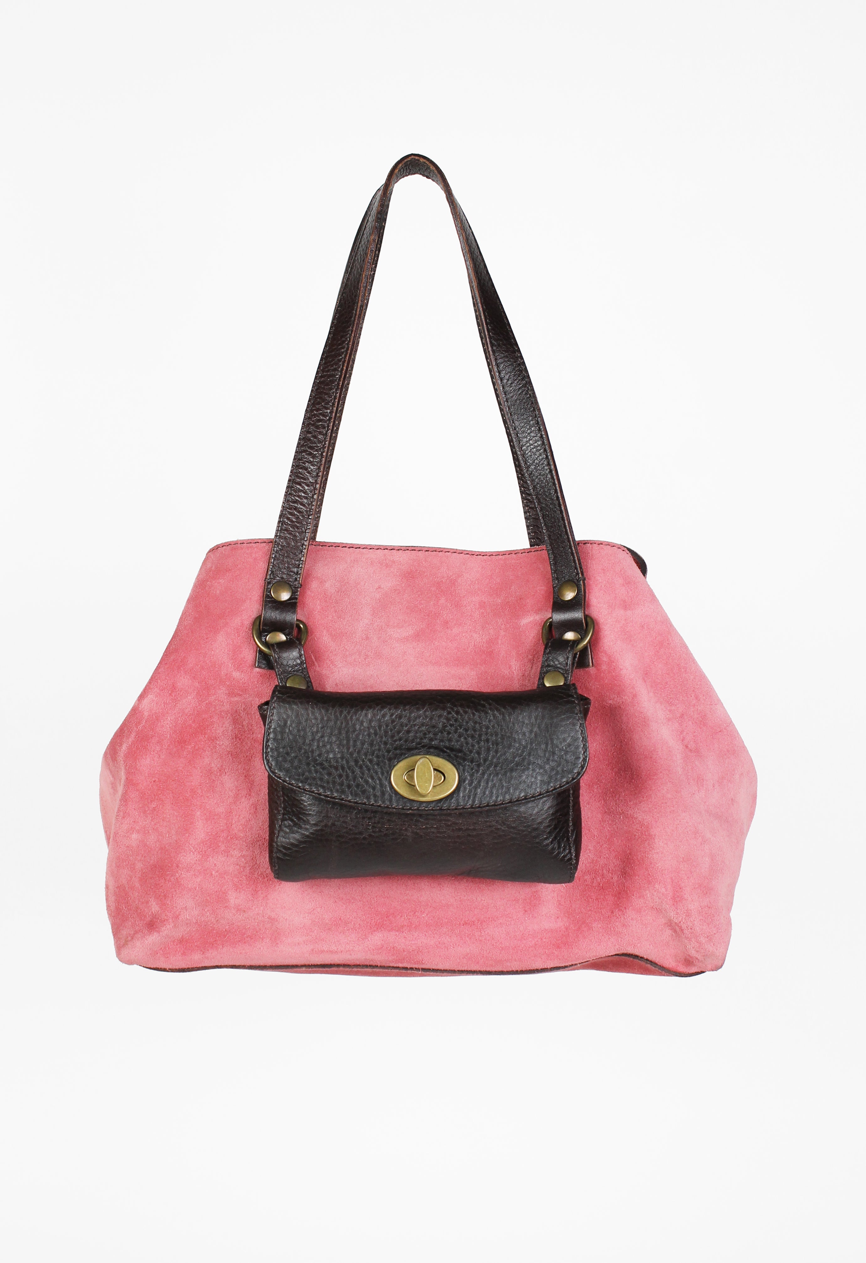 MIU MIU PINK SUEDE POUCH SHOULDER BAG