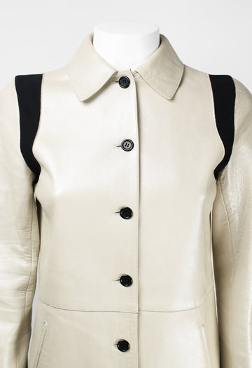 MIU MIU SS 2000 PEARLESCENT LEATHER COAT – THE 543