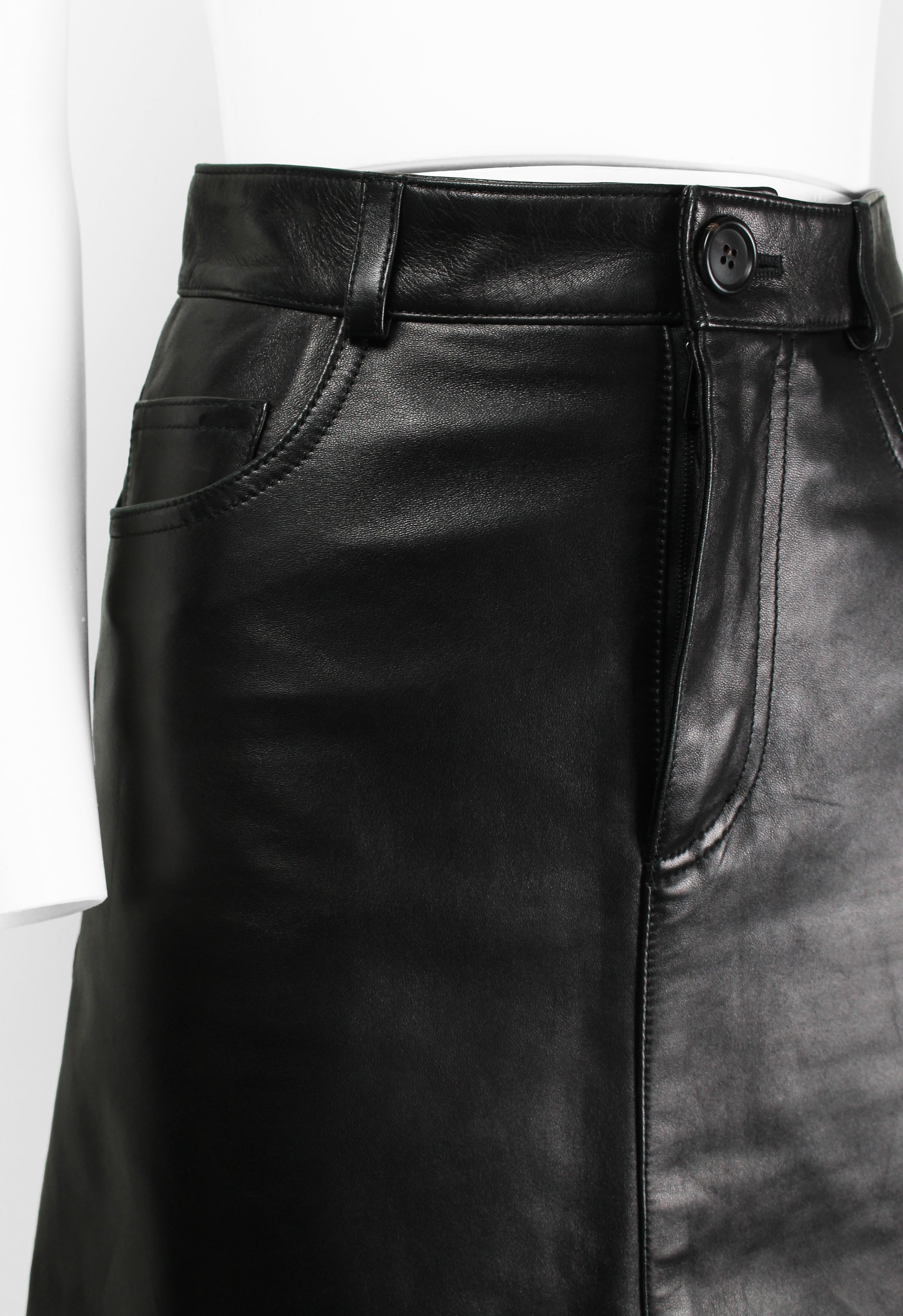 MIU MIU SS 2016 BLACK LEATHER MINI SKIRT – THE 543