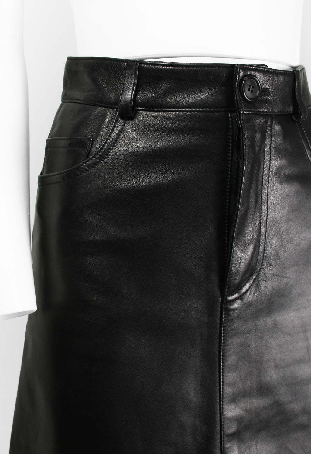 MIU MIU SS 2016 BLACK LEATHER MINI SKIRT