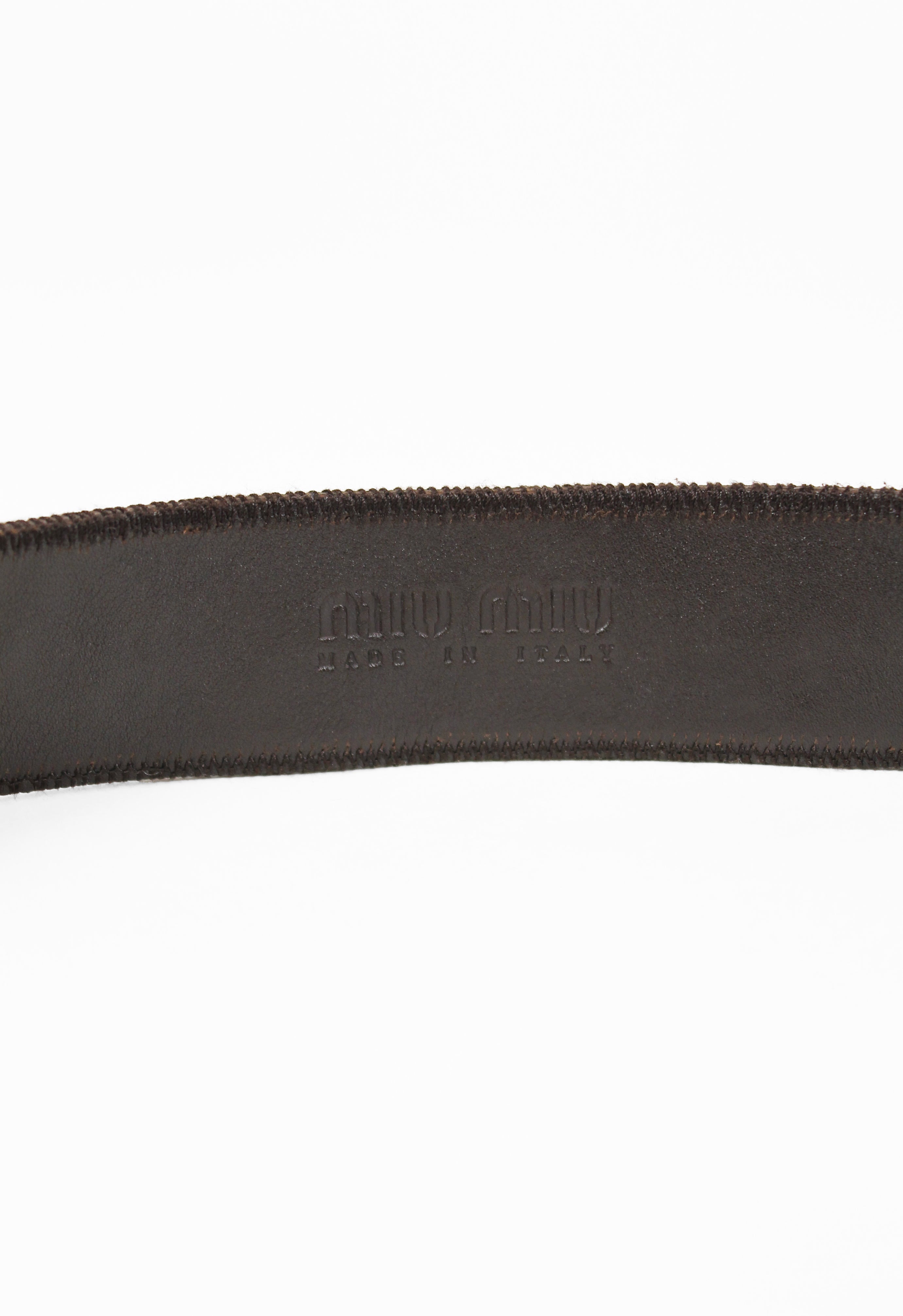 MIU MIU 2000'S STUDDED METALLIC SNAKESKIN BELT