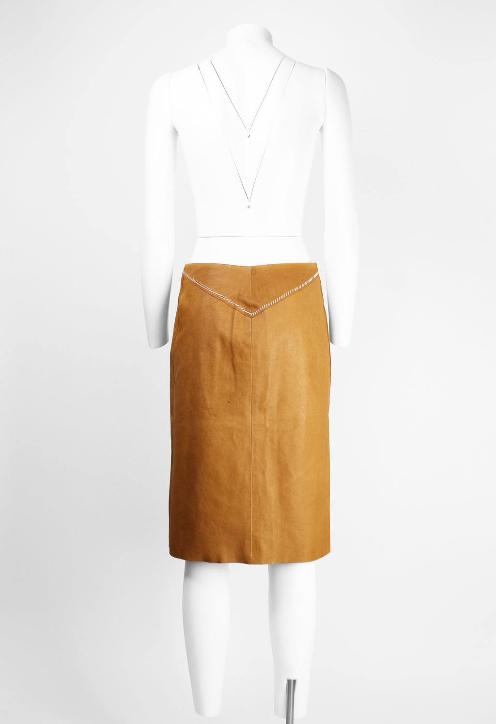 MIU MIU WESTERN LEATHER WRAP SKIRT