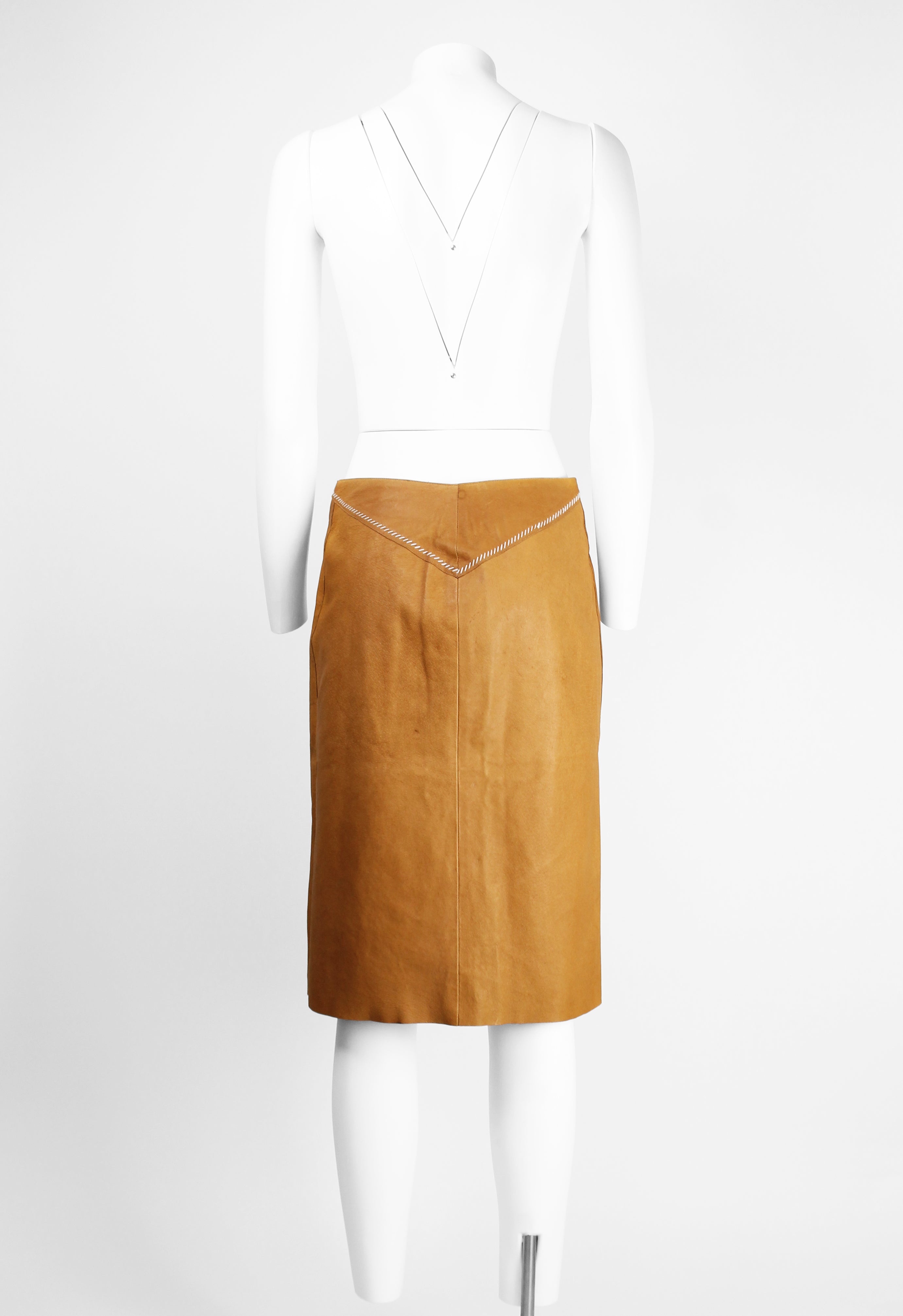 MIU MIU WESTERN LEATHER WRAP SKIRT