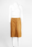 MIU MIU WESTERN LEATHER WRAP SKIRT