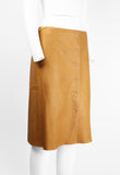 MIU MIU WESTERN LEATHER WRAP SKIRT