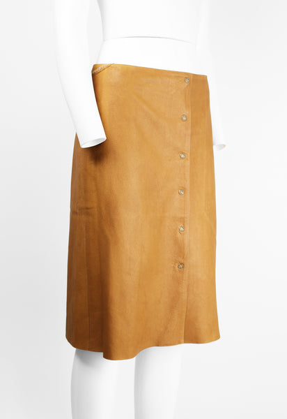 MIU MIU WESTERN LEATHER WRAP SKIRT