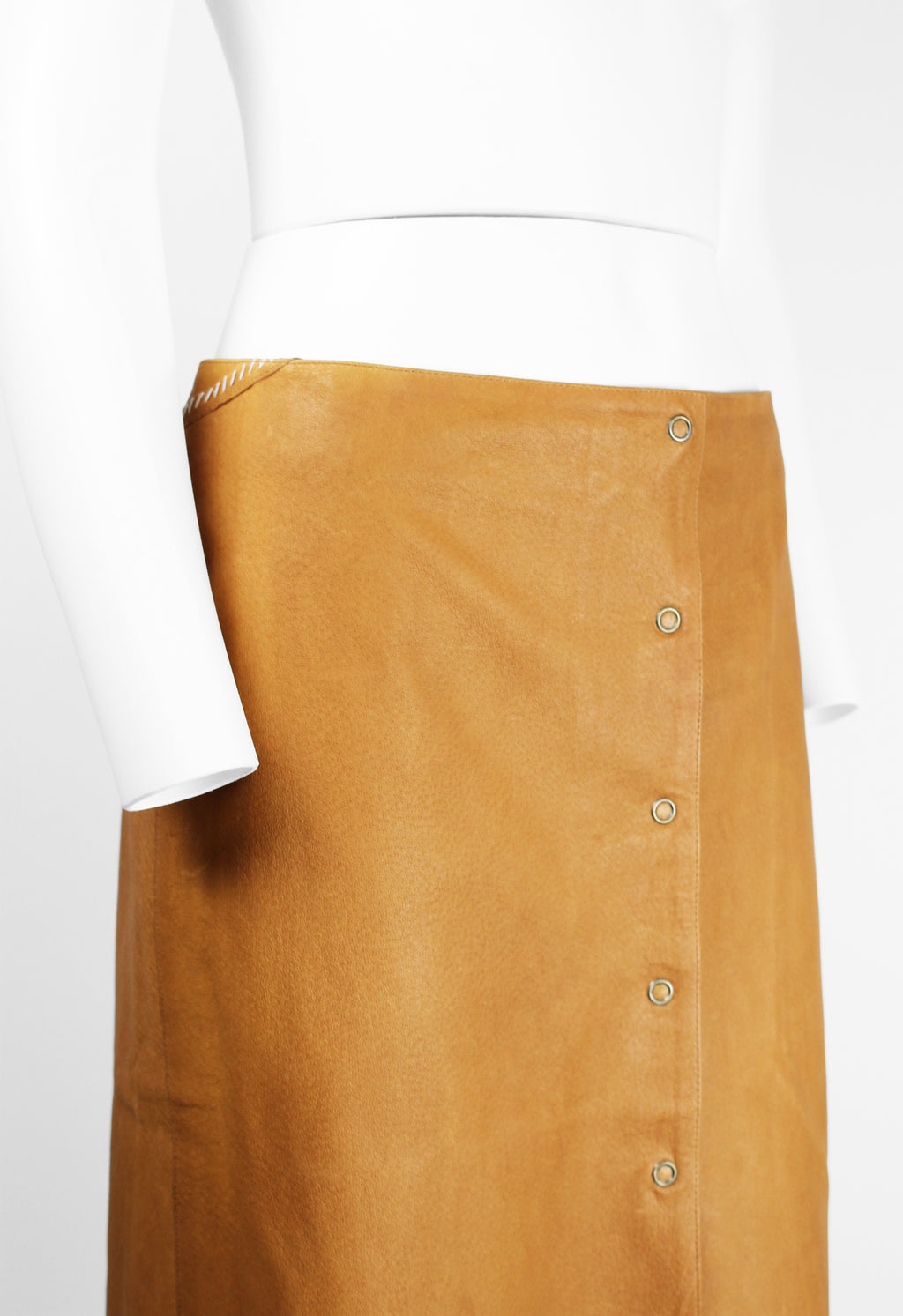MIU MIU WESTERN LEATHER WRAP SKIRT