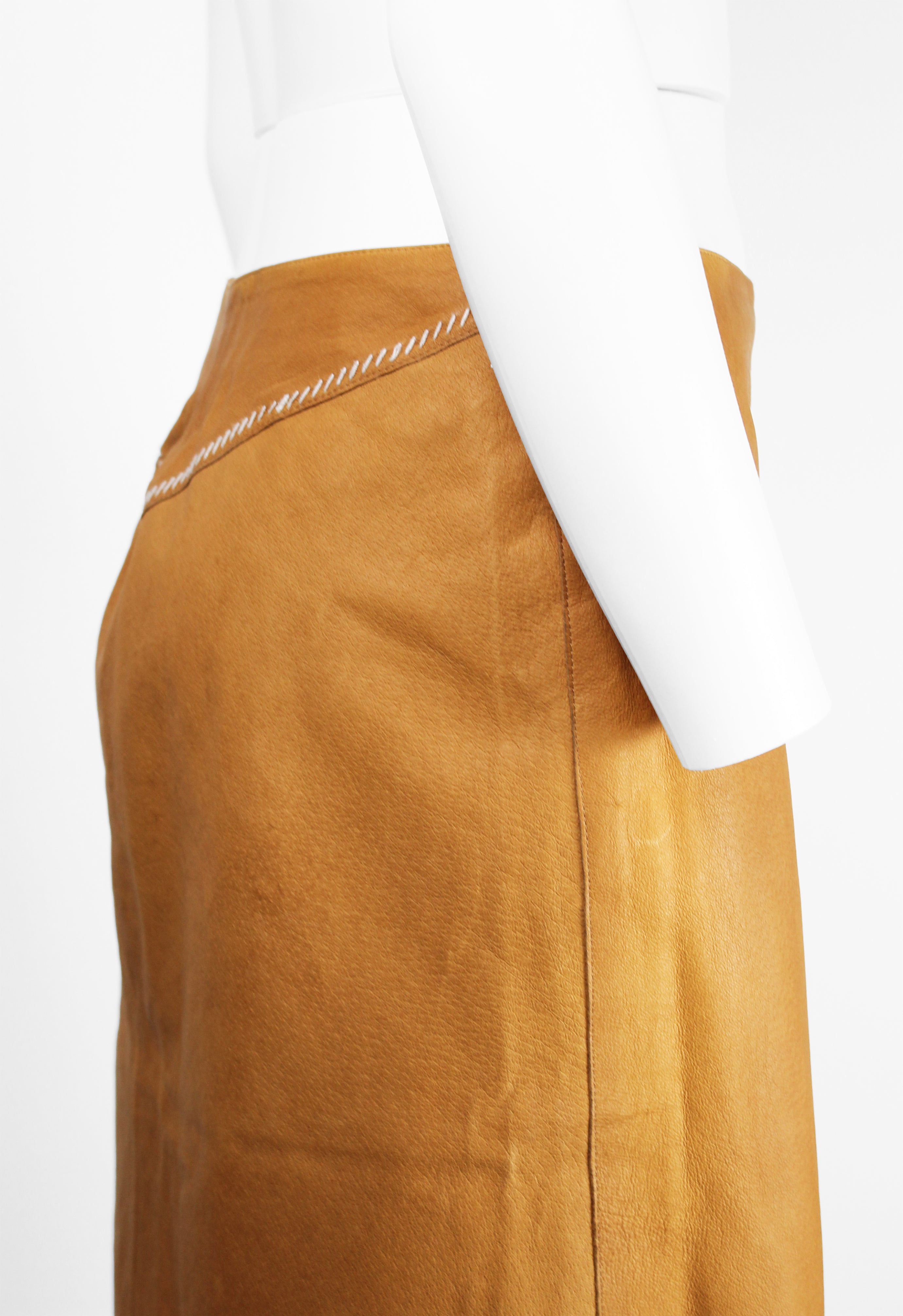 MIU MIU WESTERN LEATHER WRAP SKIRT