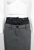 MIU MIU FW 2004 LAYERED NYLON AND WOOL SKIRT