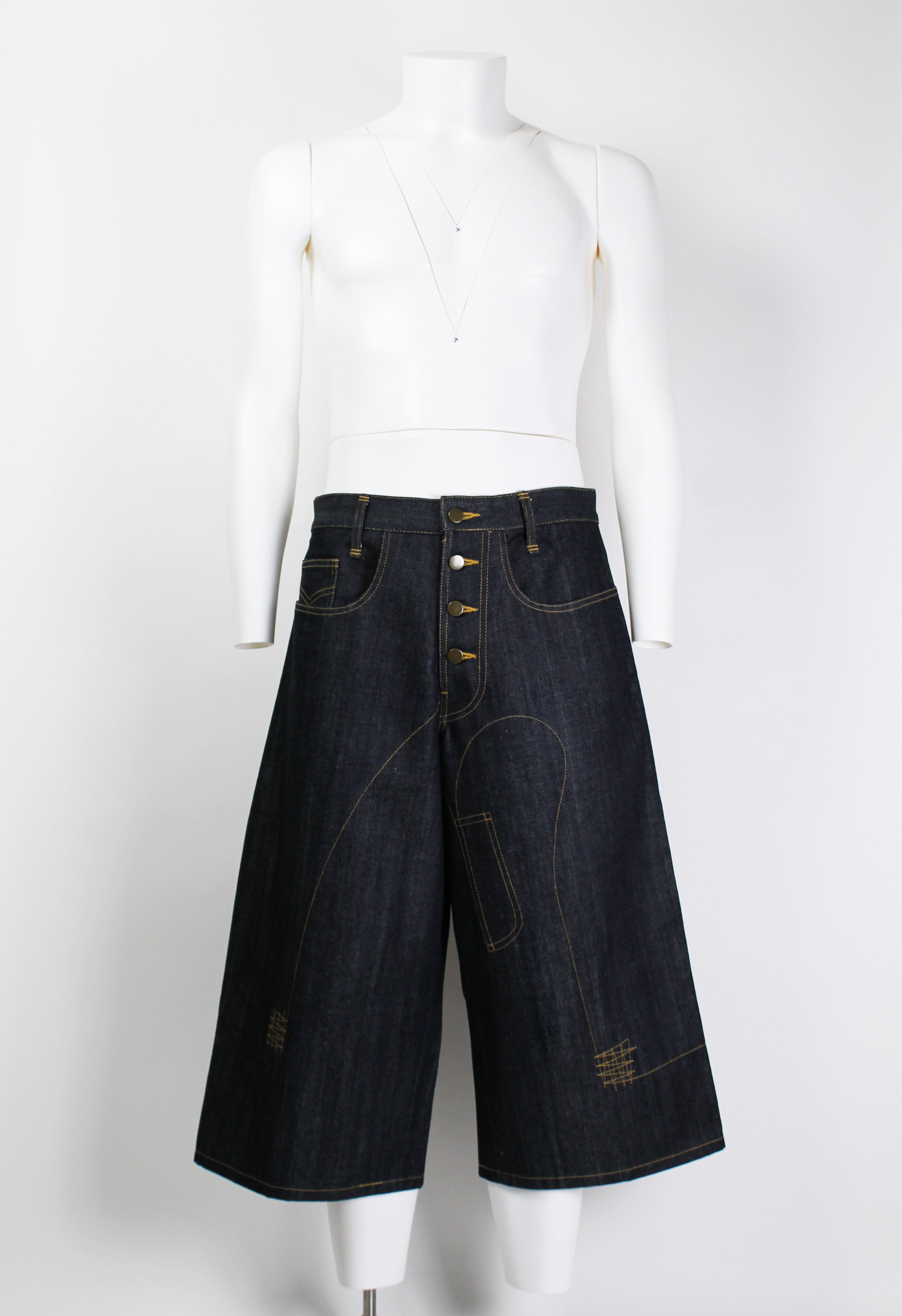 CHRISTOPHER NEMETH WIDE STITCH DESIGN SHORTS