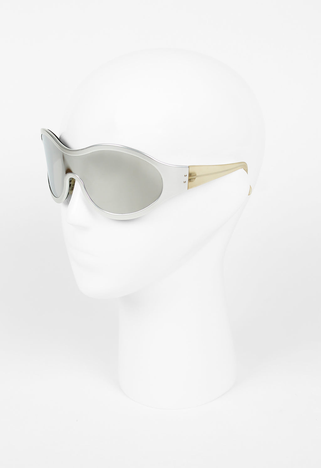 OPTICAL AFFAIRS X CHRISTIAN ROTH 1994 SILVER ALUMINIUM MASK SUNGLASSES