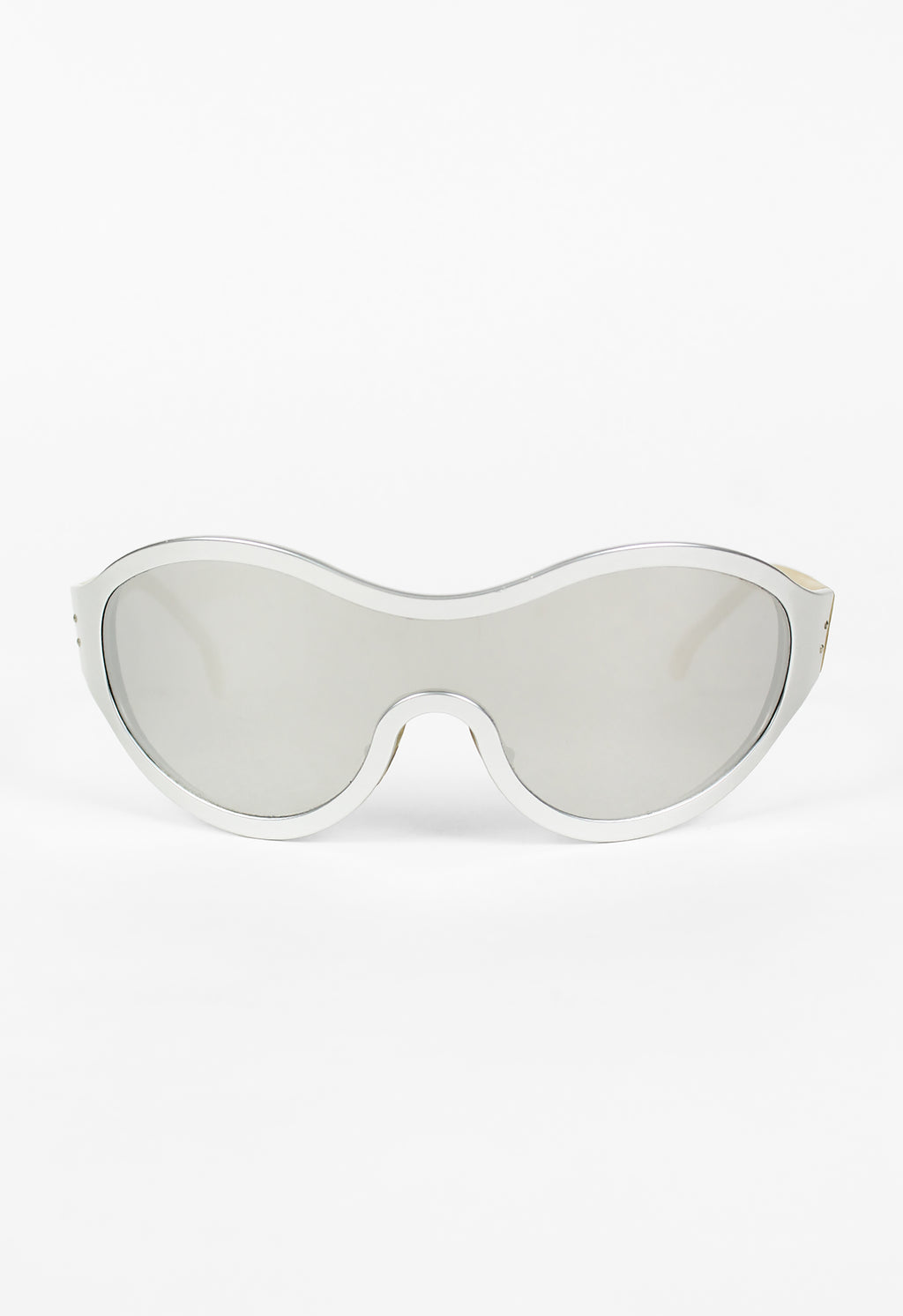 OPTICAL AFFAIRS X CHRISTIAN ROTH 1994 SILVER ALUMINIUM MASK SUNGLASSES