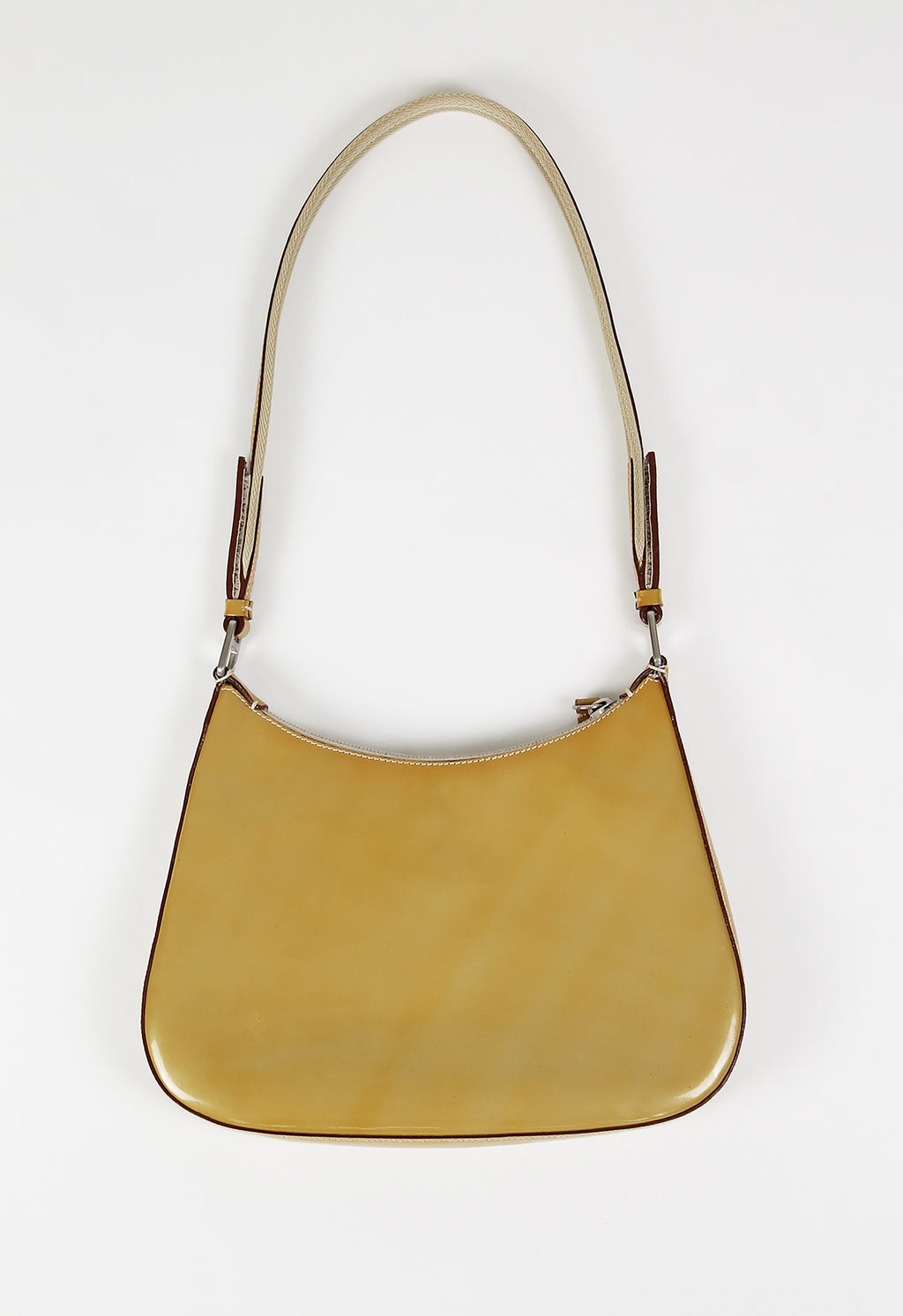PRADA FW 1999 PATENT GOLD MULTI POCKET SHOULDER BAG