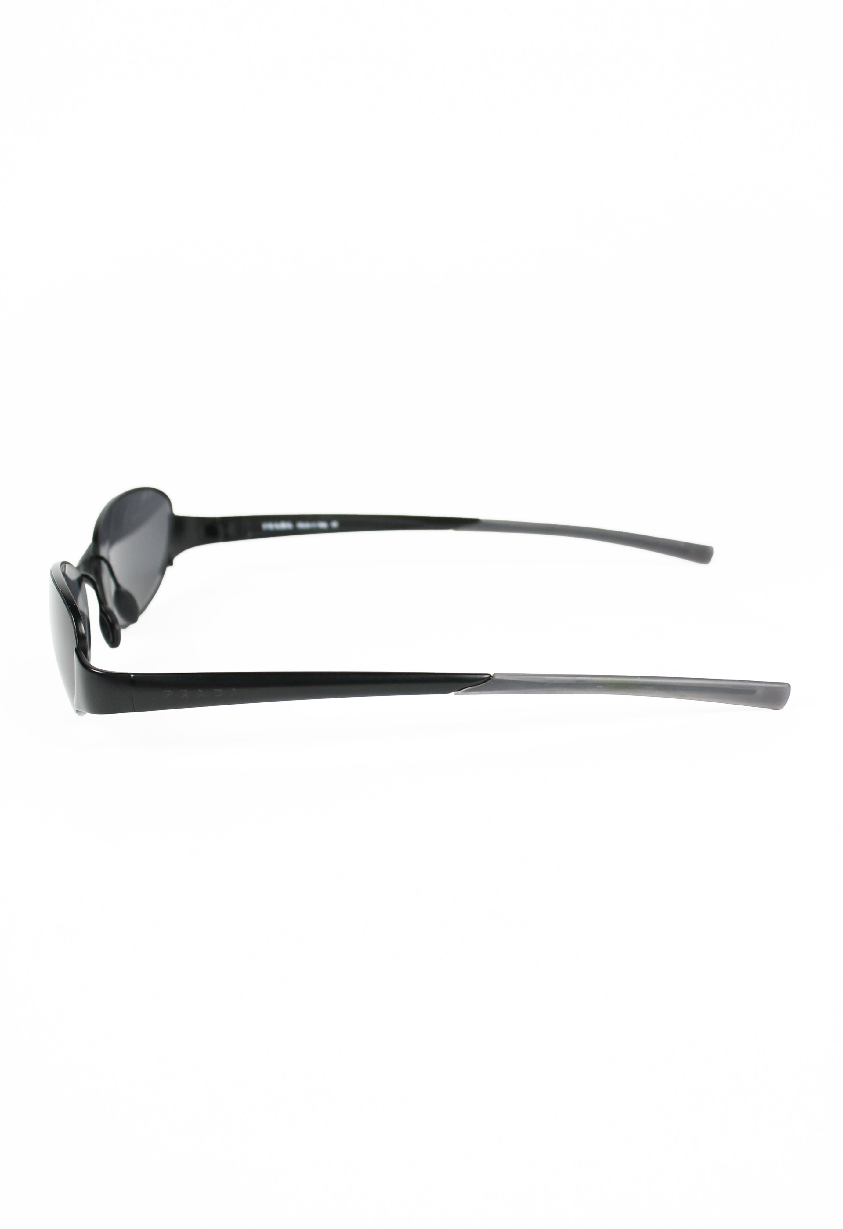 PRADA SS 2000 MATTE BLACK METAL SUNGLASSES