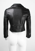 PRADA CROPPED BLACK LEATHER JACKET