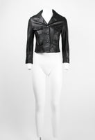 PRADA CROPPED BLACK LEATHER JACKET