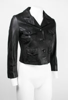 PRADA CROPPED BLACK LEATHER JACKET